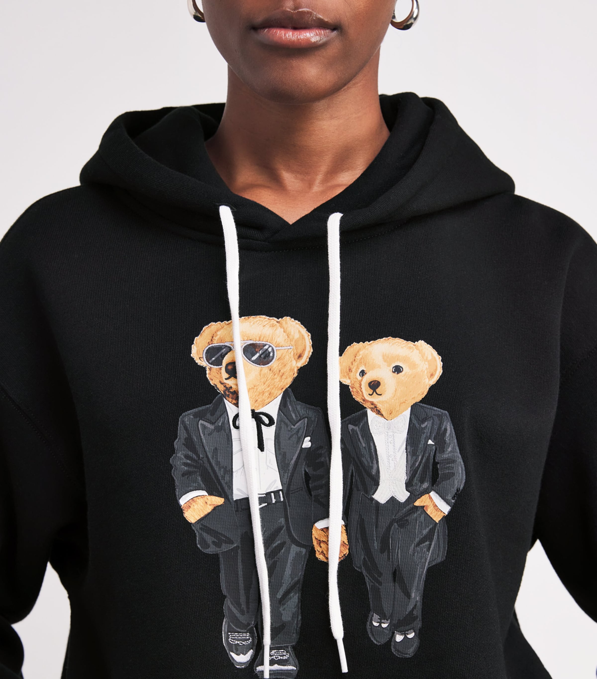 Cotton-Blend Ralph and Ricky Polo Bear Hoodie POLO BLACK Image 7