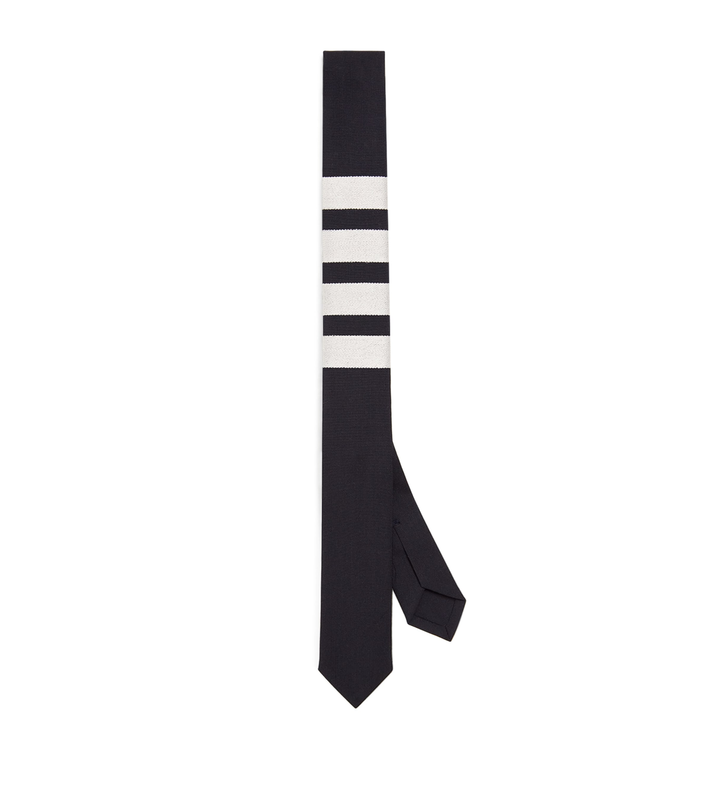 Wool 4-Bar Stripe Tie NAVY Image 1
