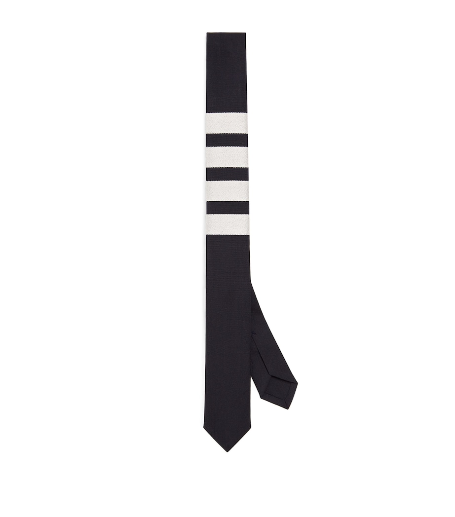 Wool 4-Bar Stripe Tie NAVY Image 1