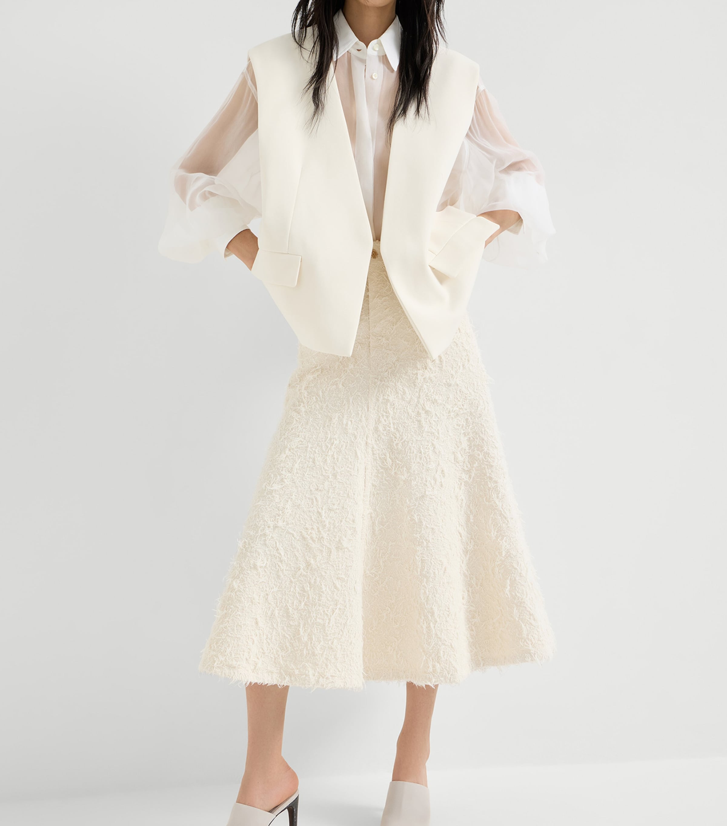 Denim Midi Skirt C001 Image 4