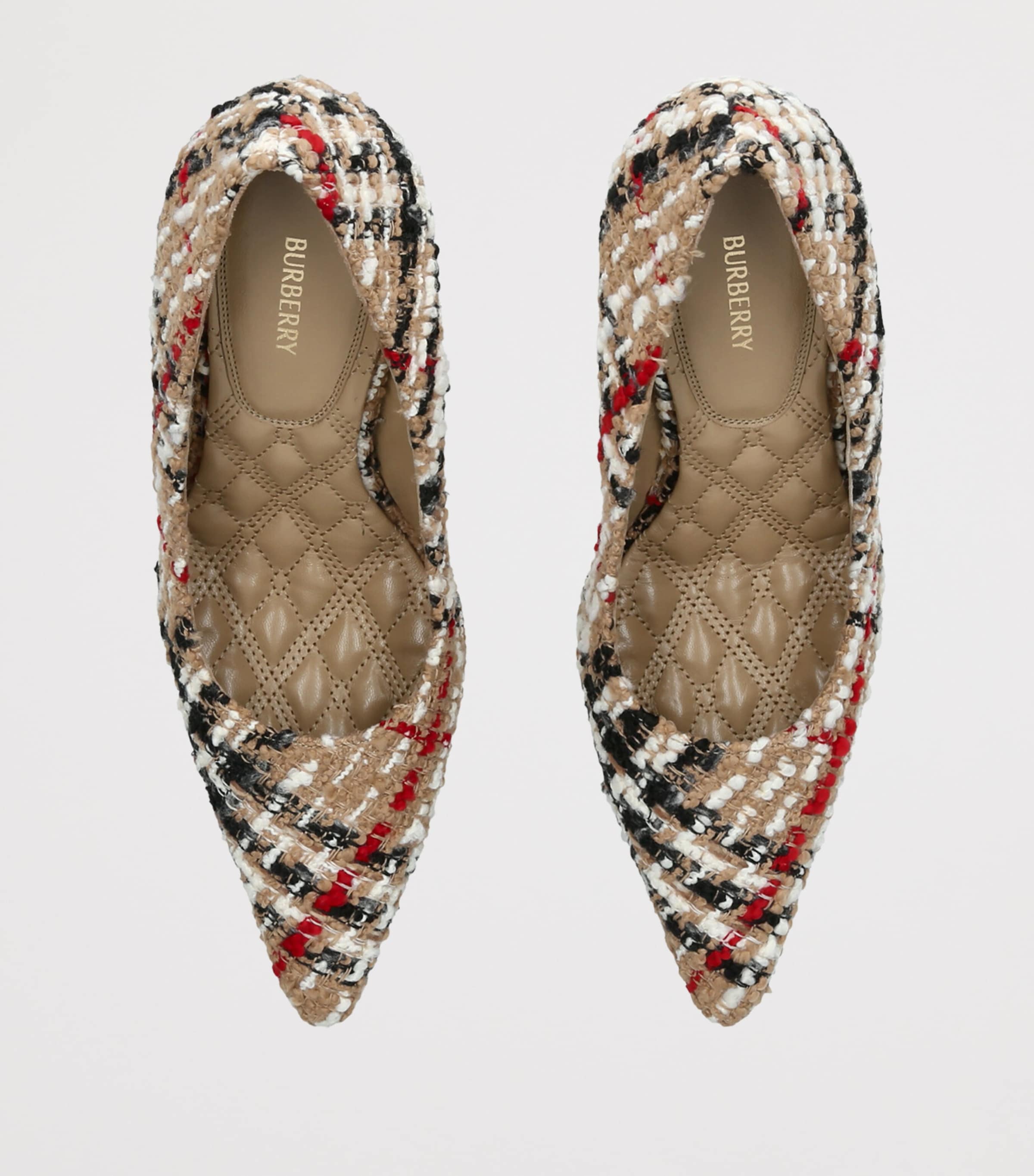 Burberry Tweed Check Dame Pumps​ 90 Beige Comb Image 3