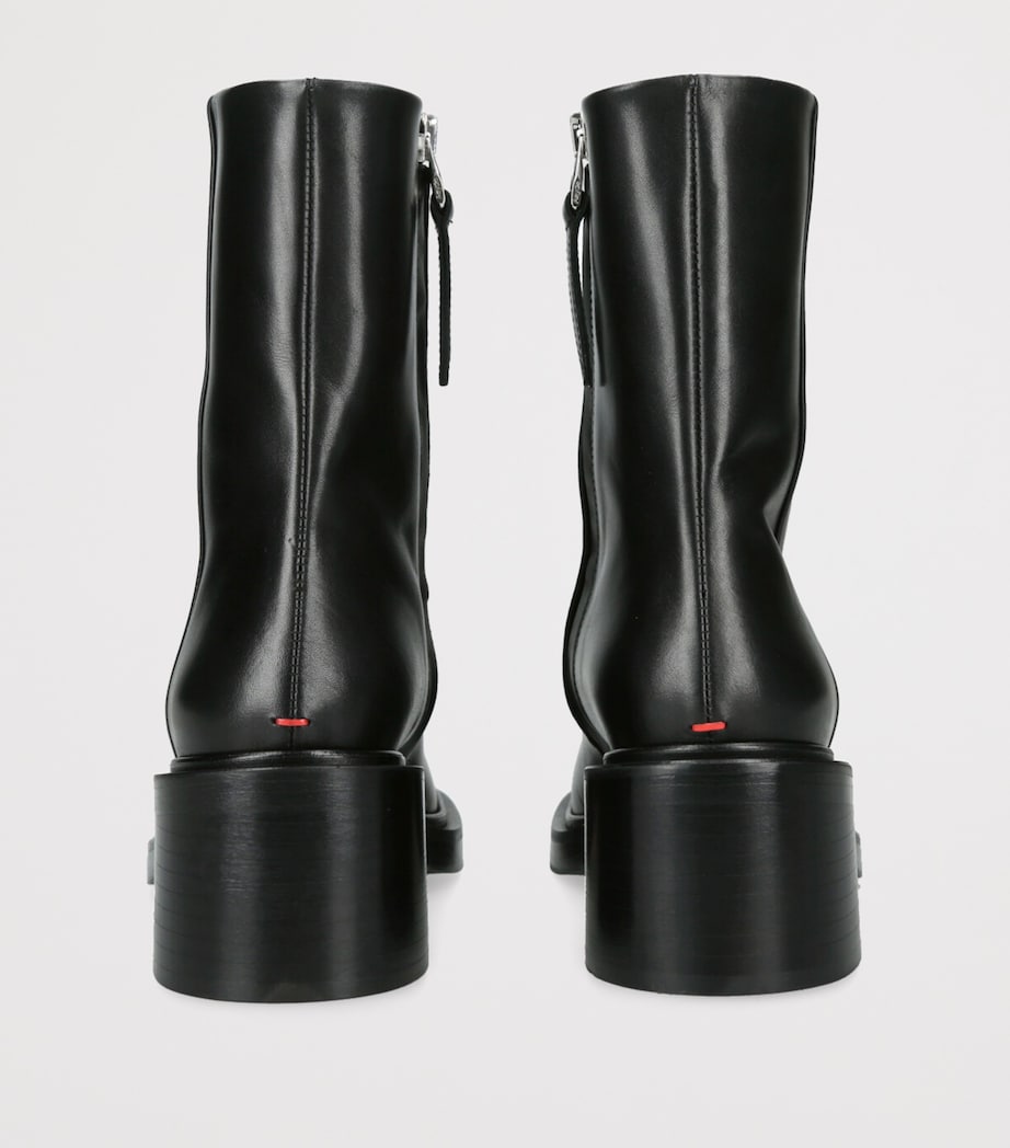 Leather Teddy Ankle Boots 65 BLACK Image 2