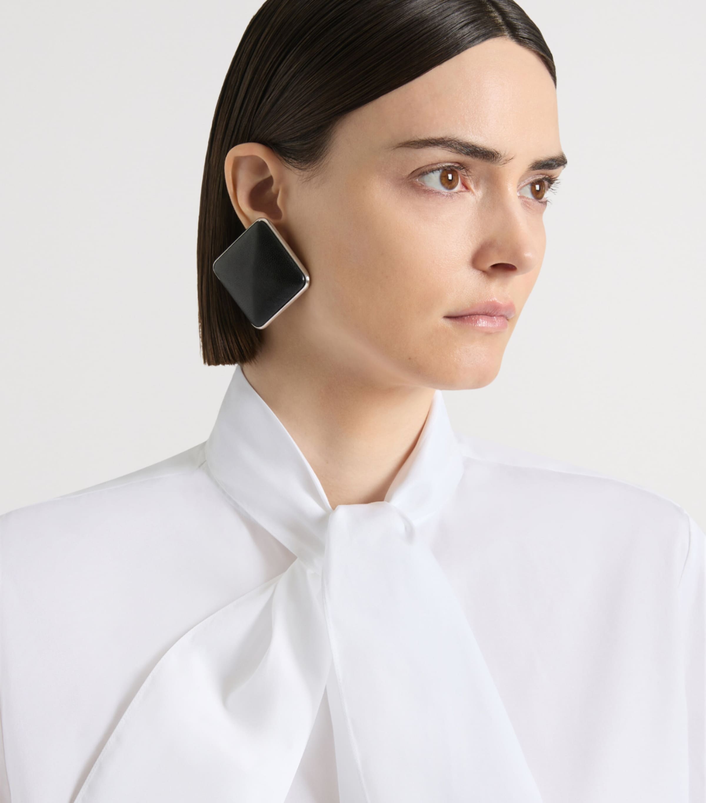 Givenchy Leather Asymmetric Earrings Image 2