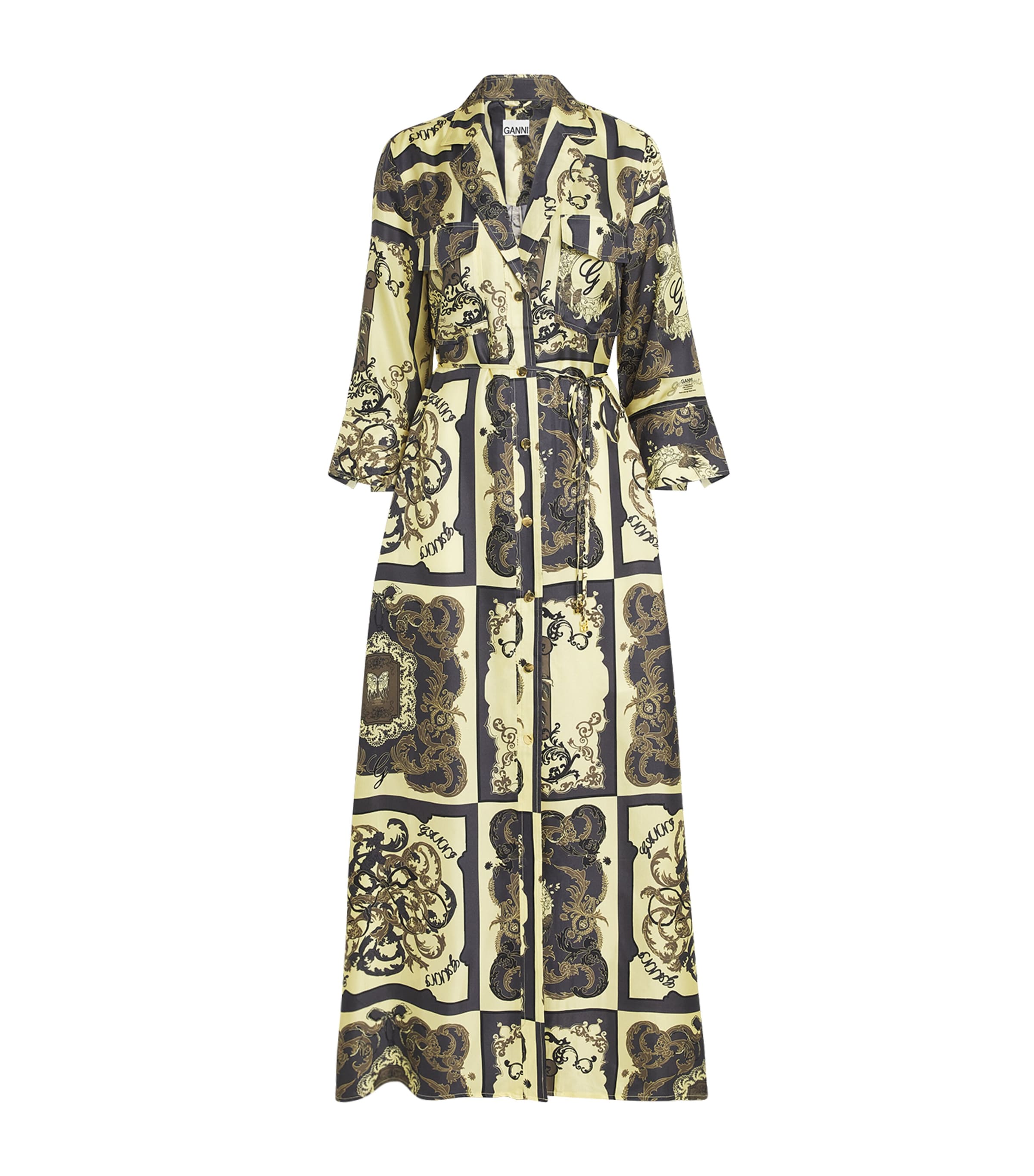 Ganni Silk Ornate Maxi Dress