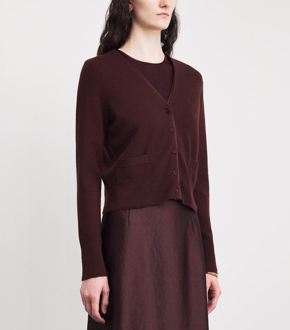 Wool-Blend Satin-Trim Cardigan 701OXB Image 3