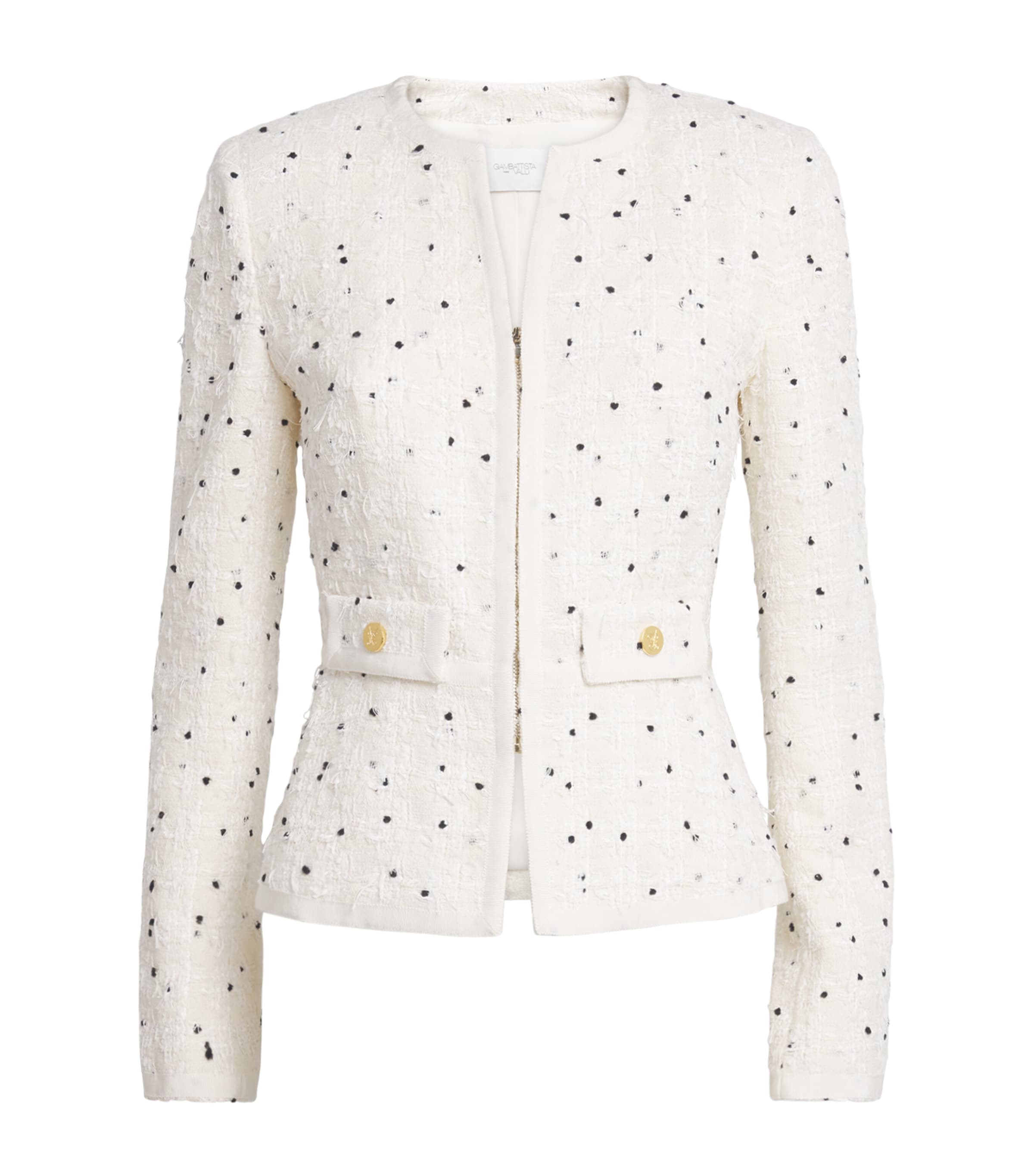 Giambattista Valli Cotton-blend Polka-dot Jacket In White