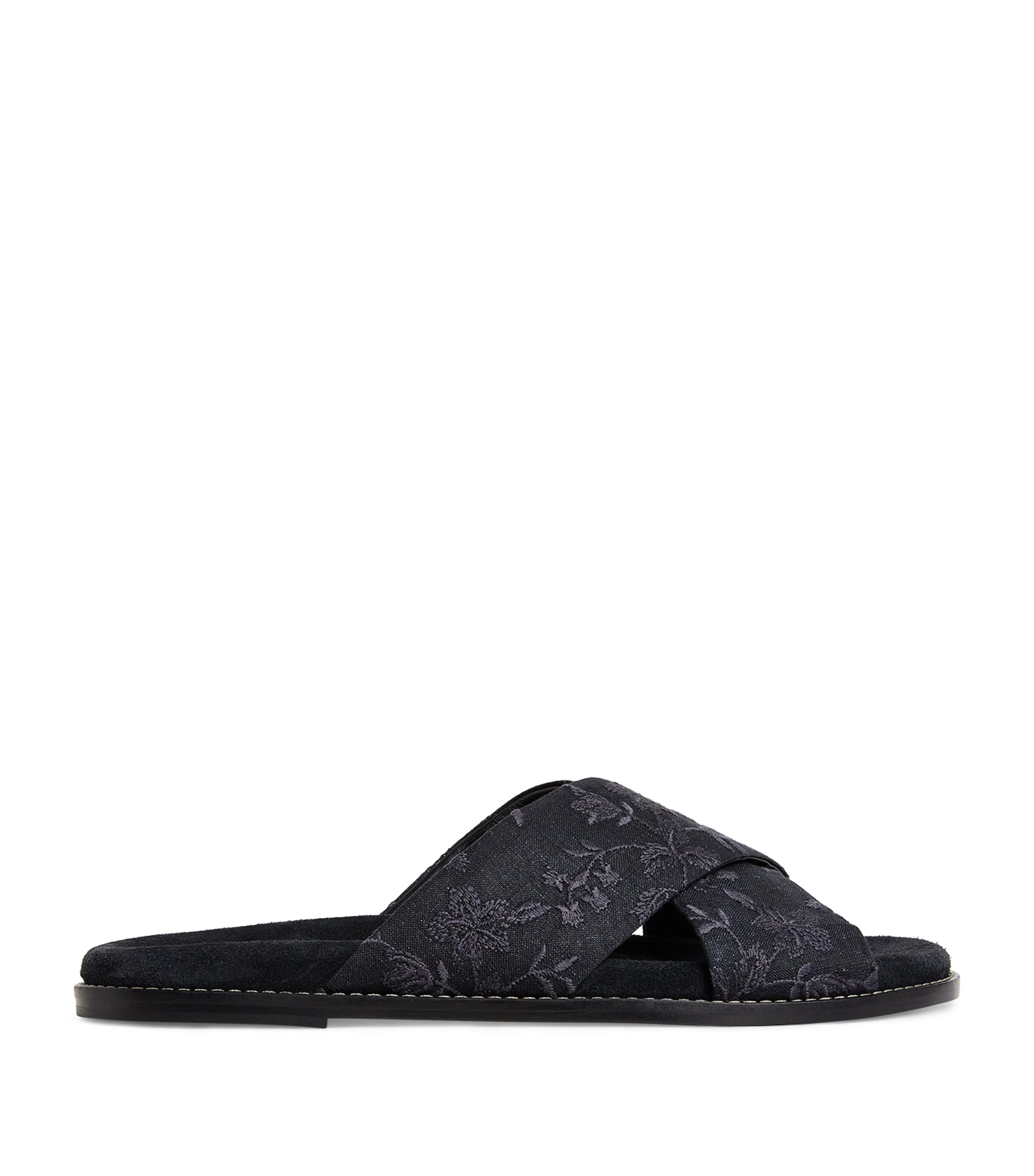 Eleventy Embroidered Crossover Slides