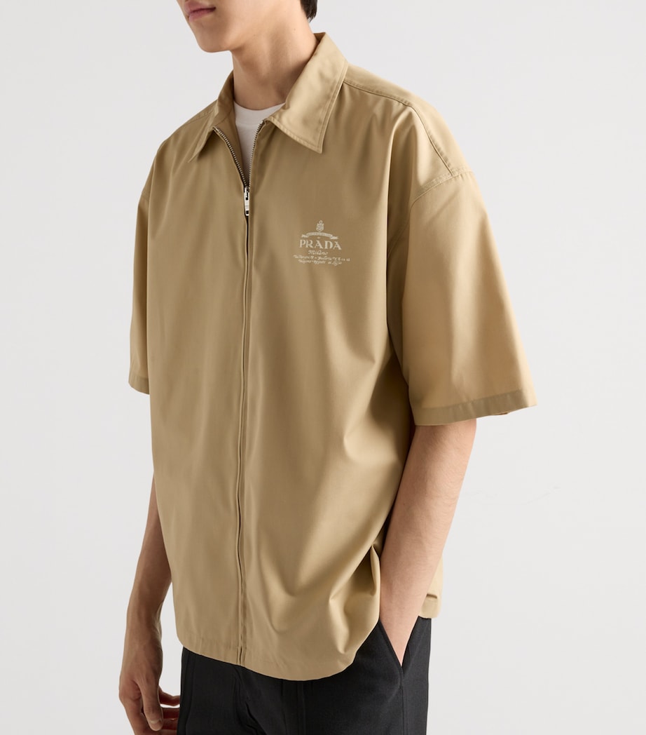 Prada Mens Technical Cotton Short-Sleeve Shirt Image 4