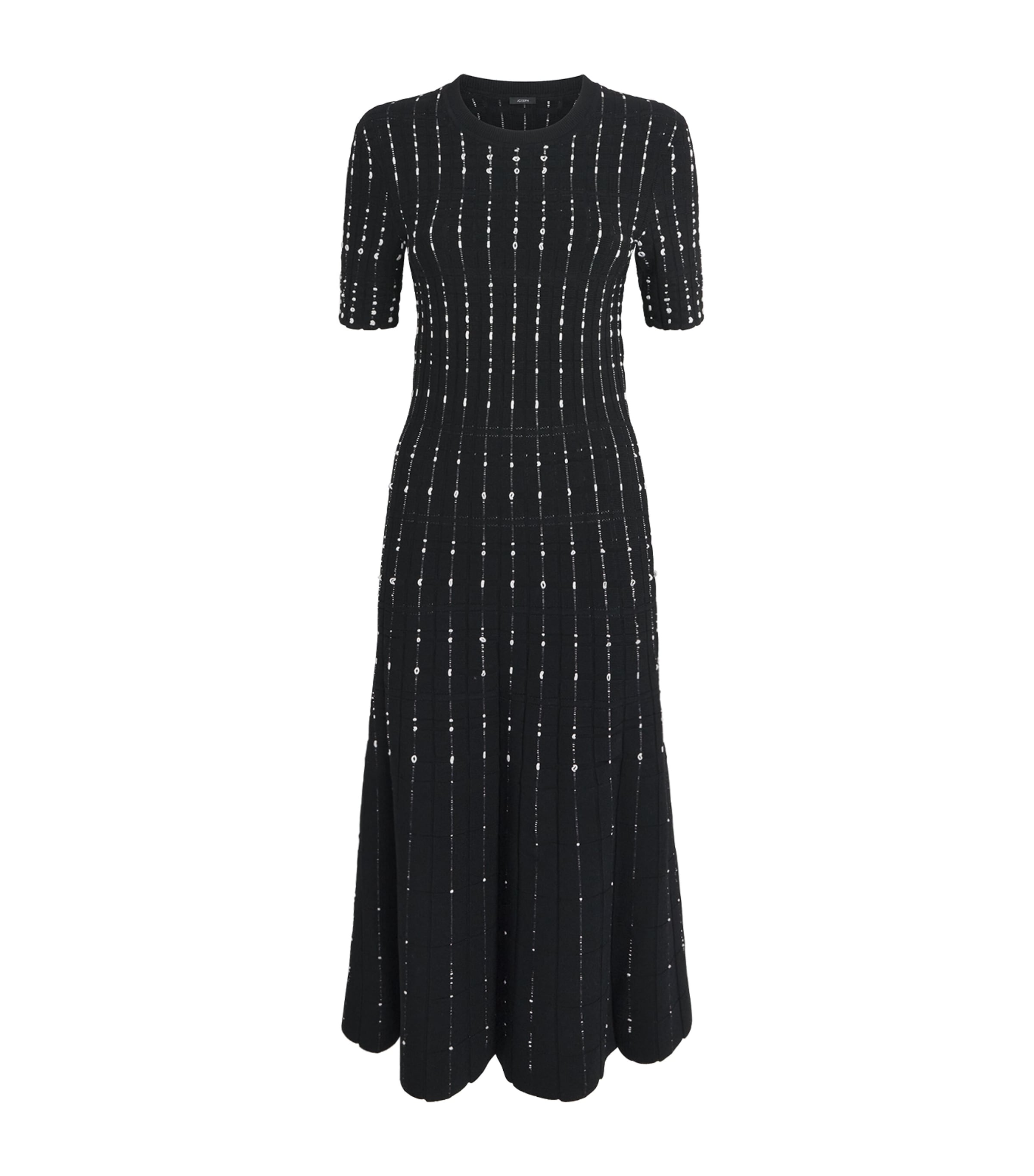 Joseph Fragmented Stripes Dress In Black