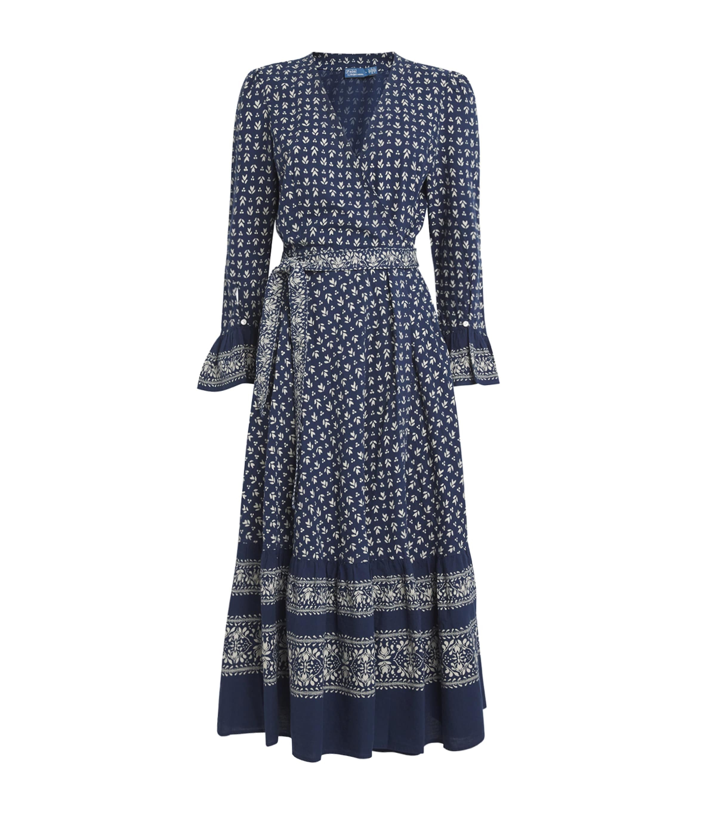 Polo Ralph Lauren Floral Harlow Midi Dress In Navy