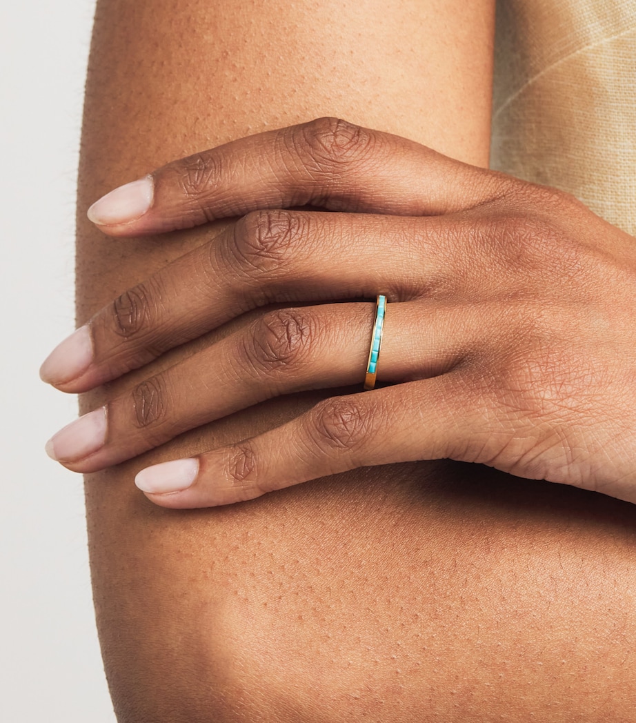 Yellow Gold and Turquoise Edith Ring YELLOW GOLD Image 5