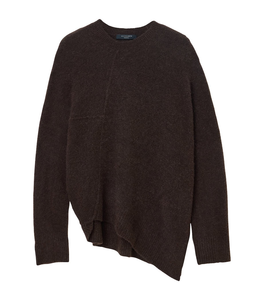 AllSaints Womens Wool-Blend Lock Sweater Oxblood Red Image 1