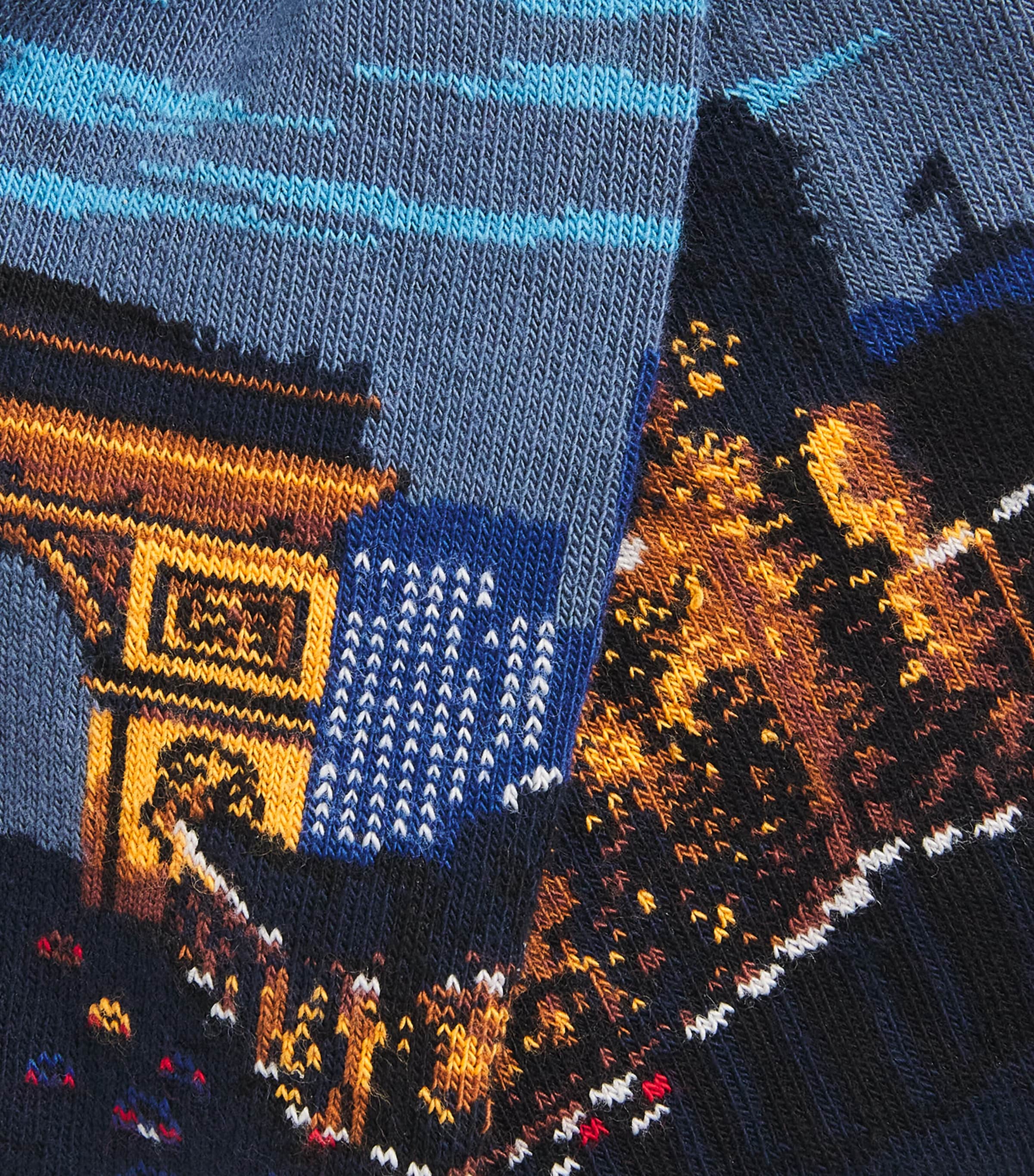 Doré Doré Mens Cotton-Blend Champs-Elysées Socks Marine Fo Image 2