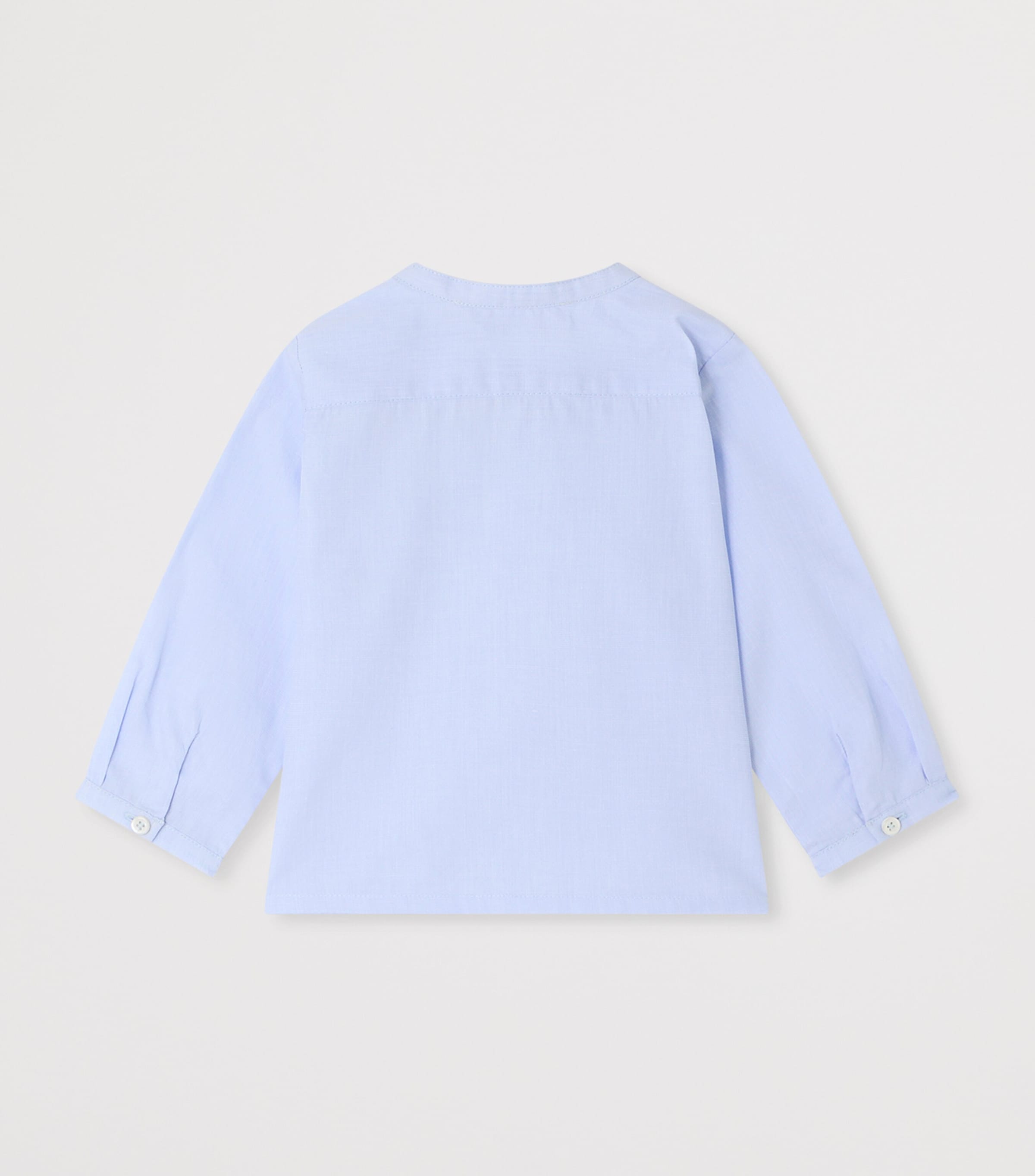 Bonpoint Cotton Motif-Embroidered Shirt (6-18 Months) Bleu Image 2