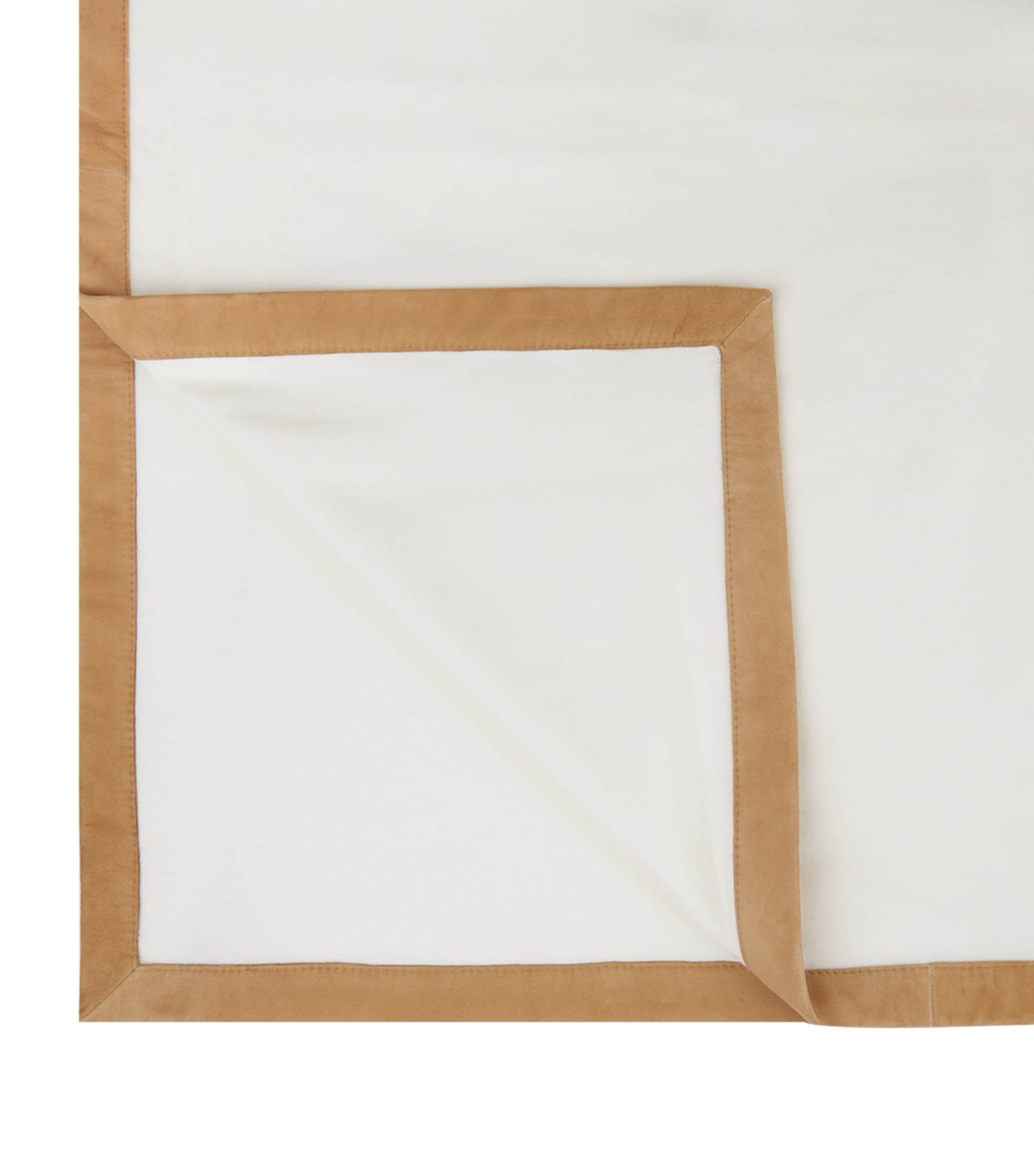 Frette Suede-Trim Cashmere Throw (130cm x 70cm) Milkcamel Image 3
