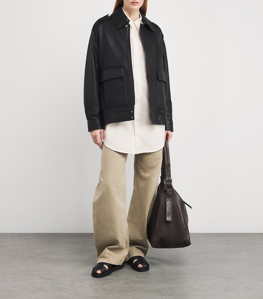 Lemaire Womens Denim Shirt Snwy Offwht Image 2