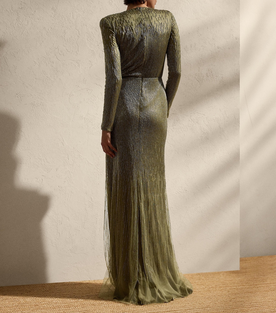 Beaded Stacy Maxi Dress DUSTY SAGE Image 4