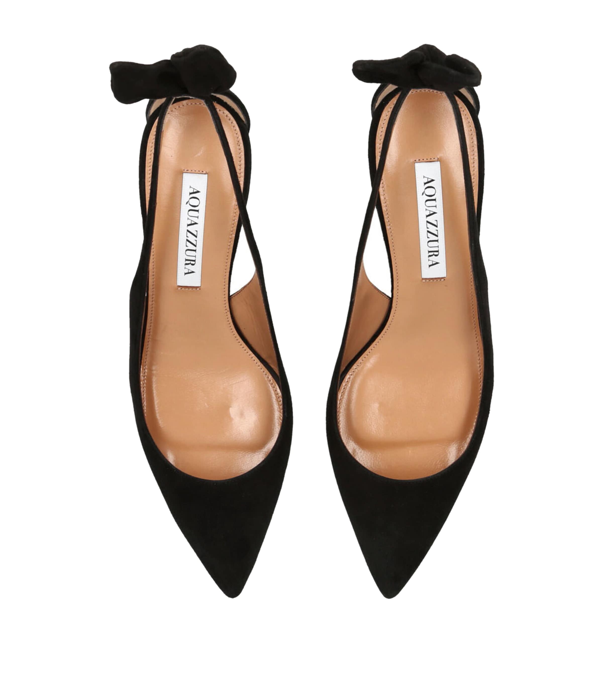 Suede Bow Tie Pumps 50 BLACK Image 3