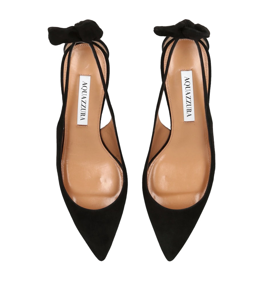 Suede Bow Tie Pumps 50 BLACK Image 3