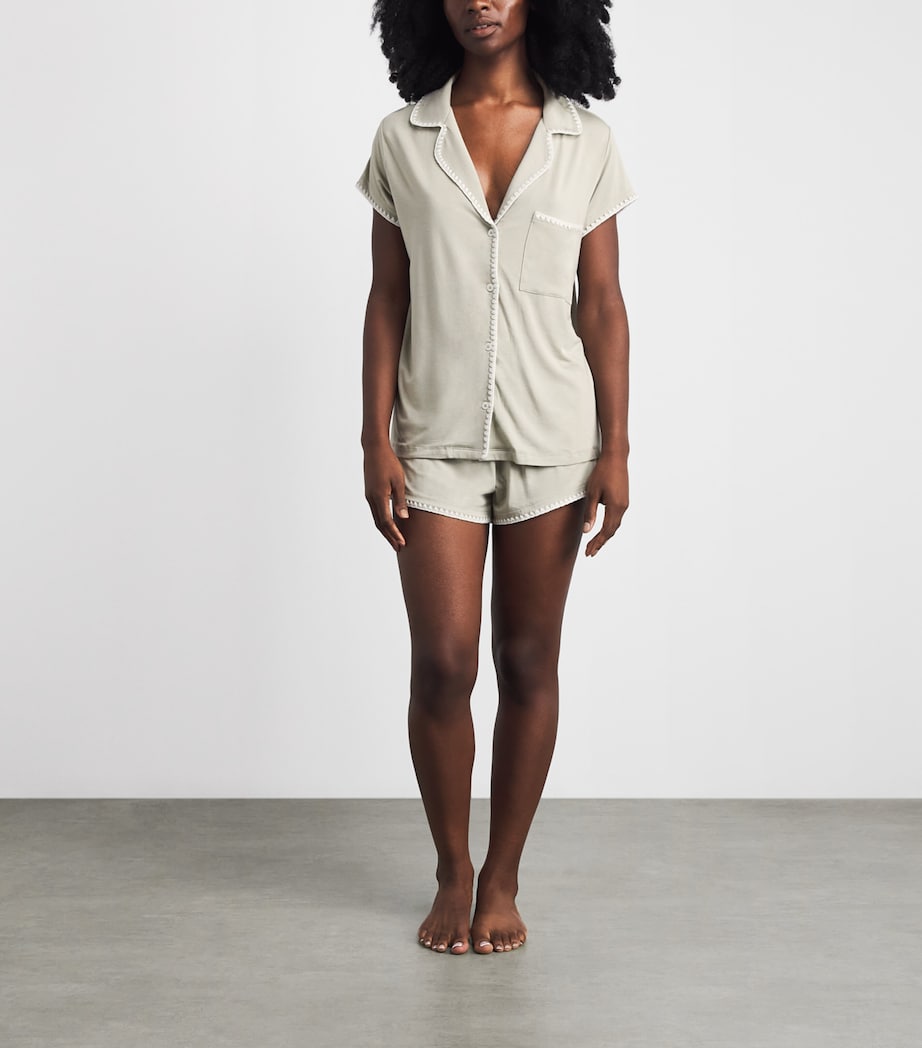 Eberjey Womens Frida Short Pyjama Set Sandstone/ivory Image 2