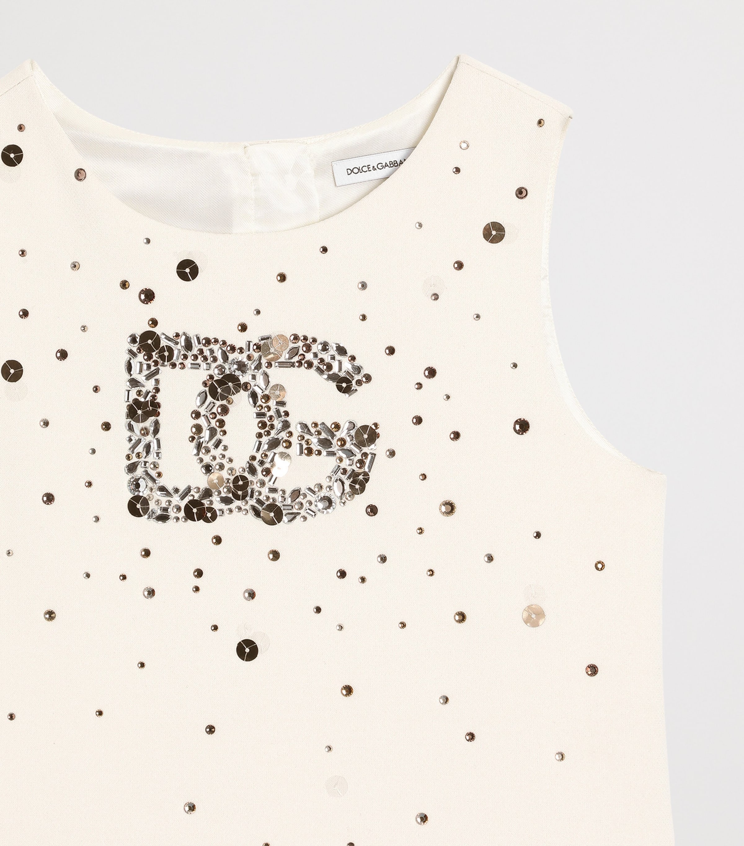 Embellished Logo Dress (8-12 Years) W3789LIGHT CREAM Image 3