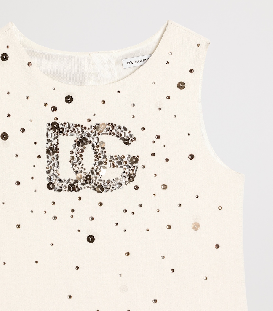 Embellished Logo Dress (8-12 Years) W3789LIGHT CREAM Image 3
