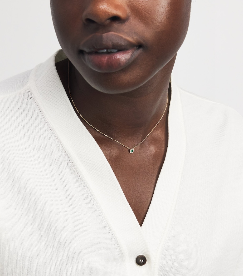 Yellow Gold, Diamond and Emerald Bold Necklace 18K YG/EMER Image 2