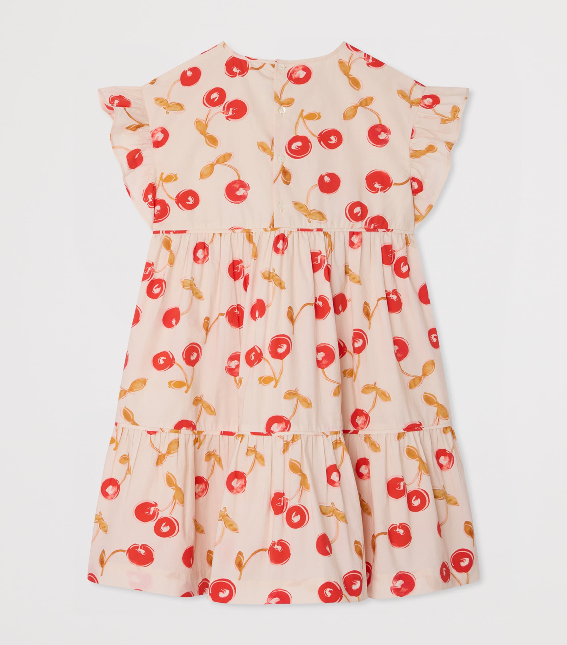 Bonpoint Cotton Printed Leontine Dress (10-14 Years) Ecru Image 2