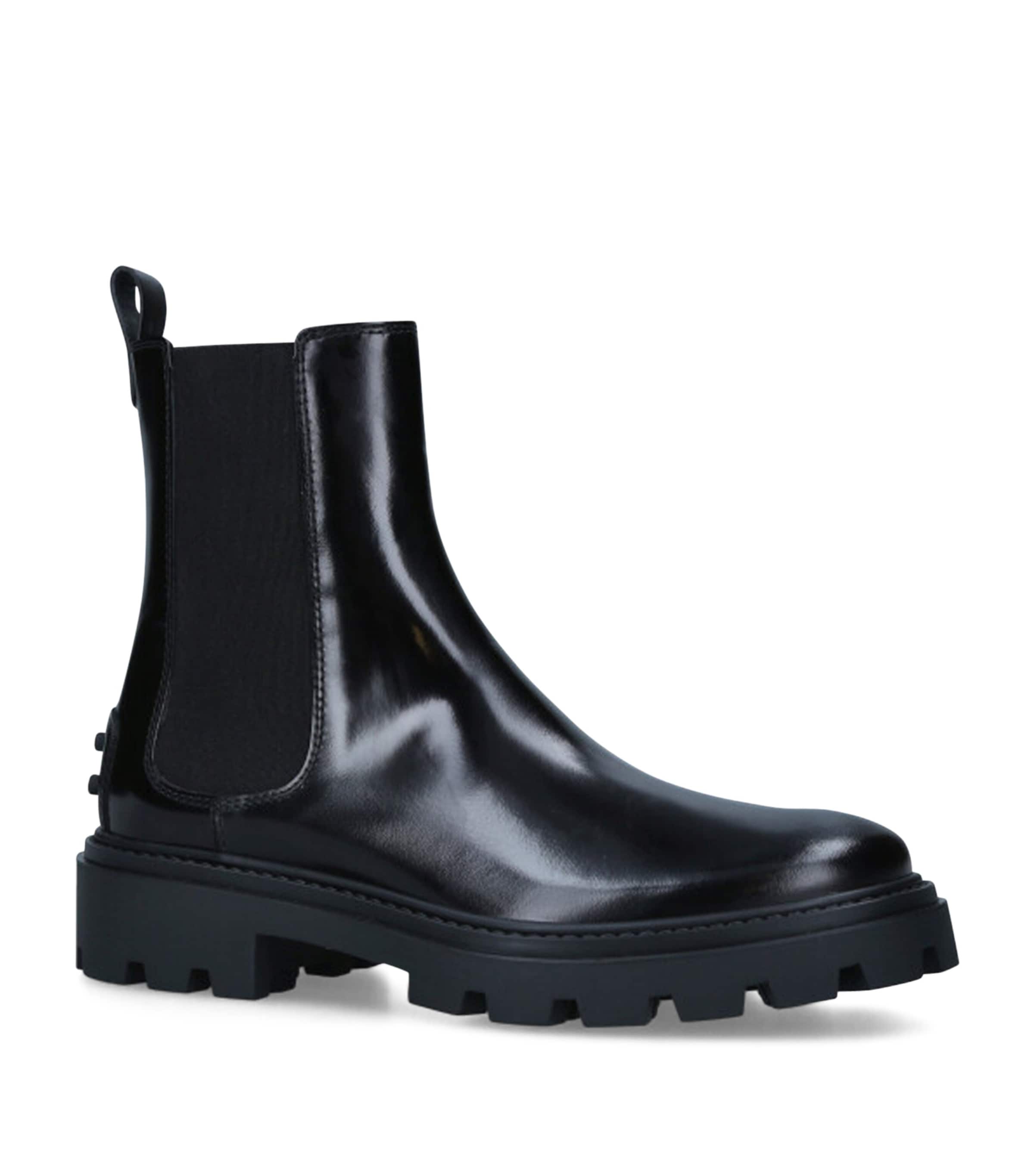 Tod's Leather Gomma Pesante Chelsea Boots | Women Shoes | Boots | Ankle Boots | Flat Boots | Designers | Tod's