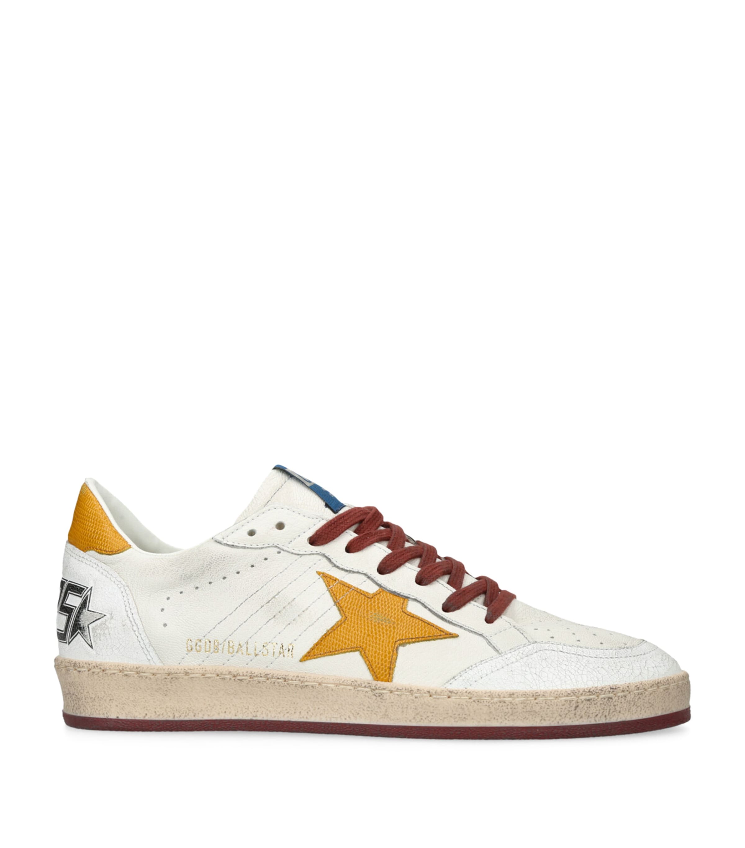 Golden Goose Leather Ball Star Sneakers In White