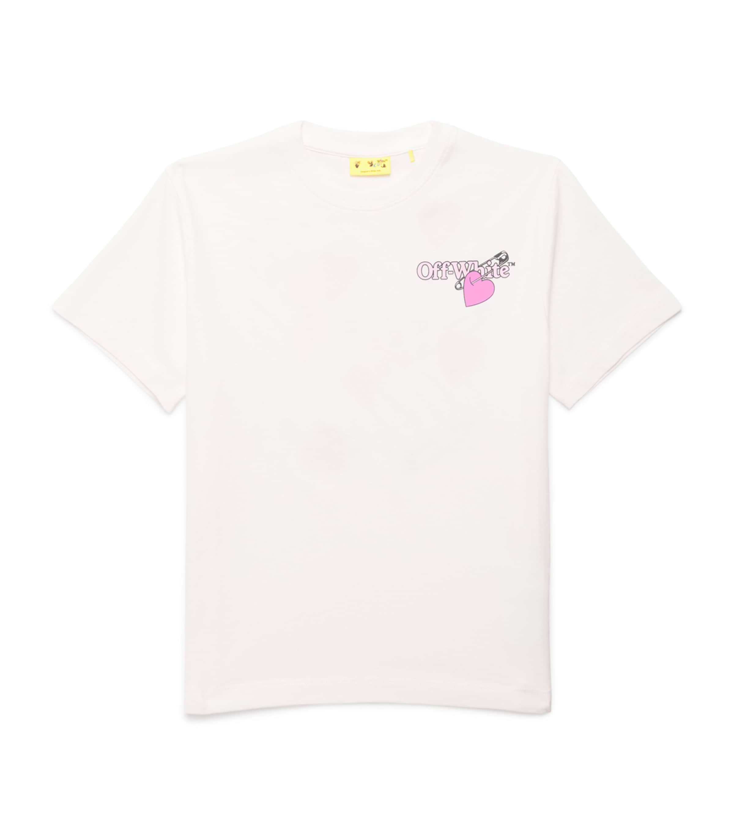 Off-white Kids' Cotton Diagonal Arrow And Heart T-shirt In White