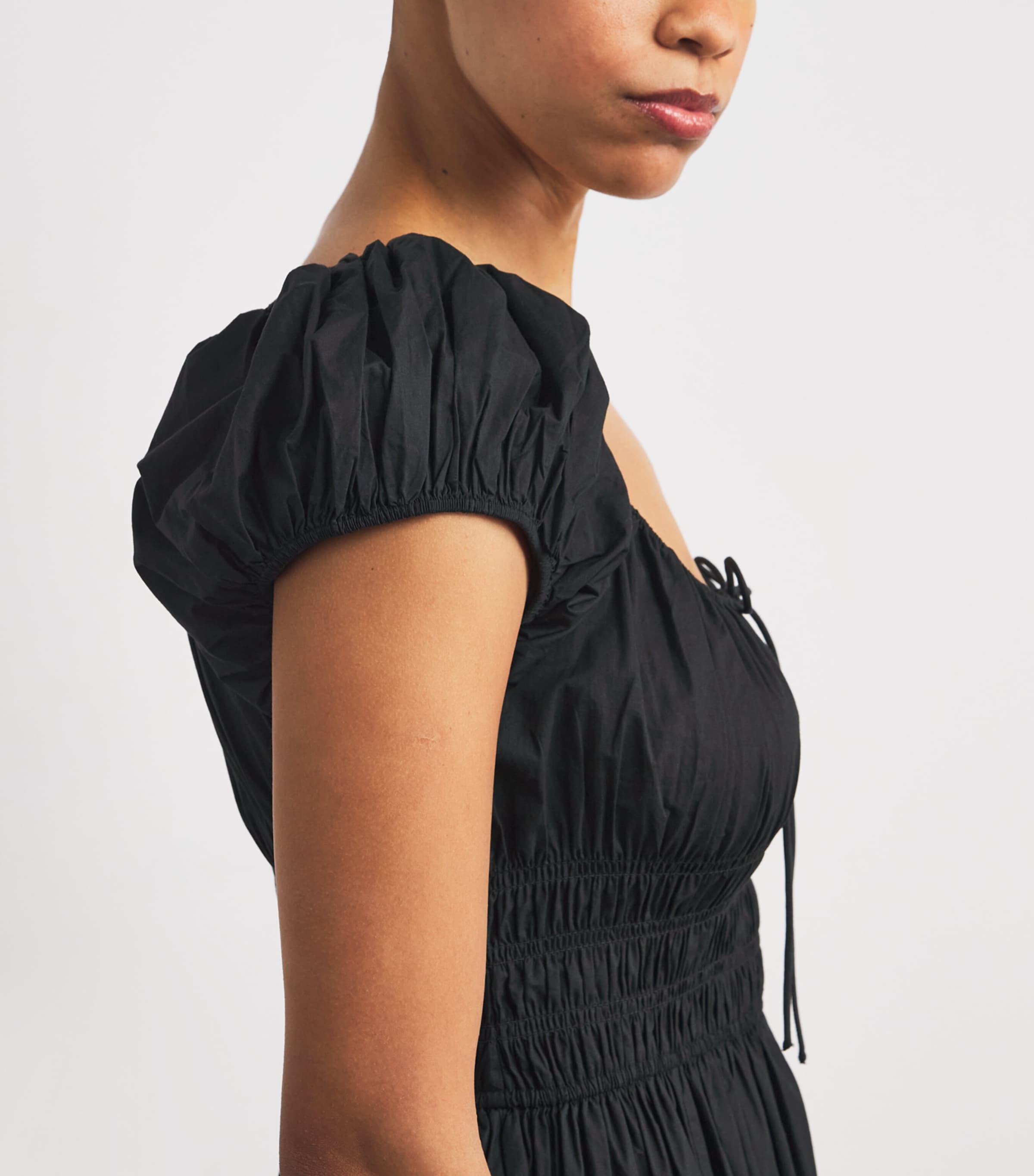 Organic Cotton Quinn Midi Dress BLACK Image 6