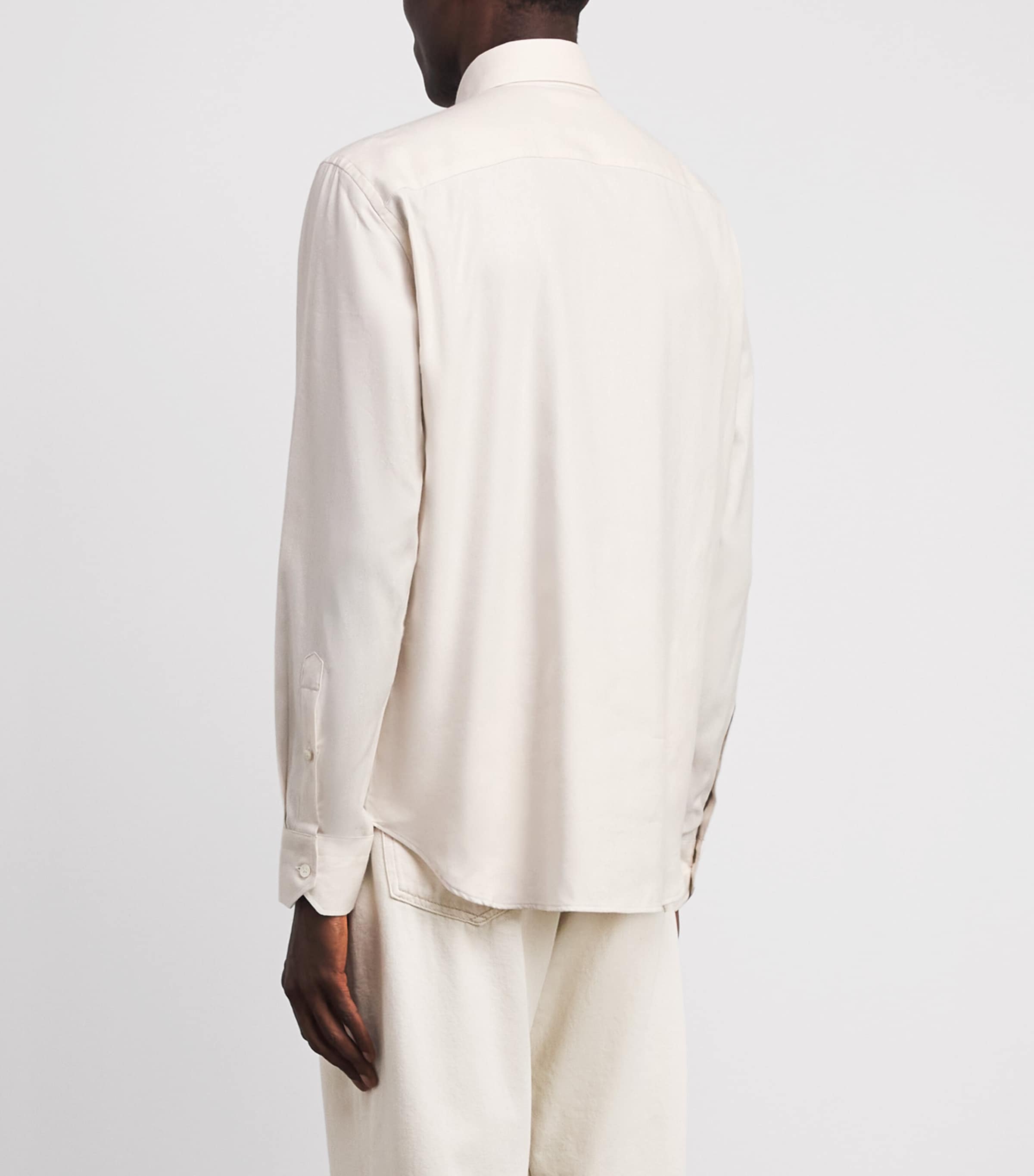 Maurizio Baldassari Mens Cotton-Lyocell Santini Shirt Ivory Image 5