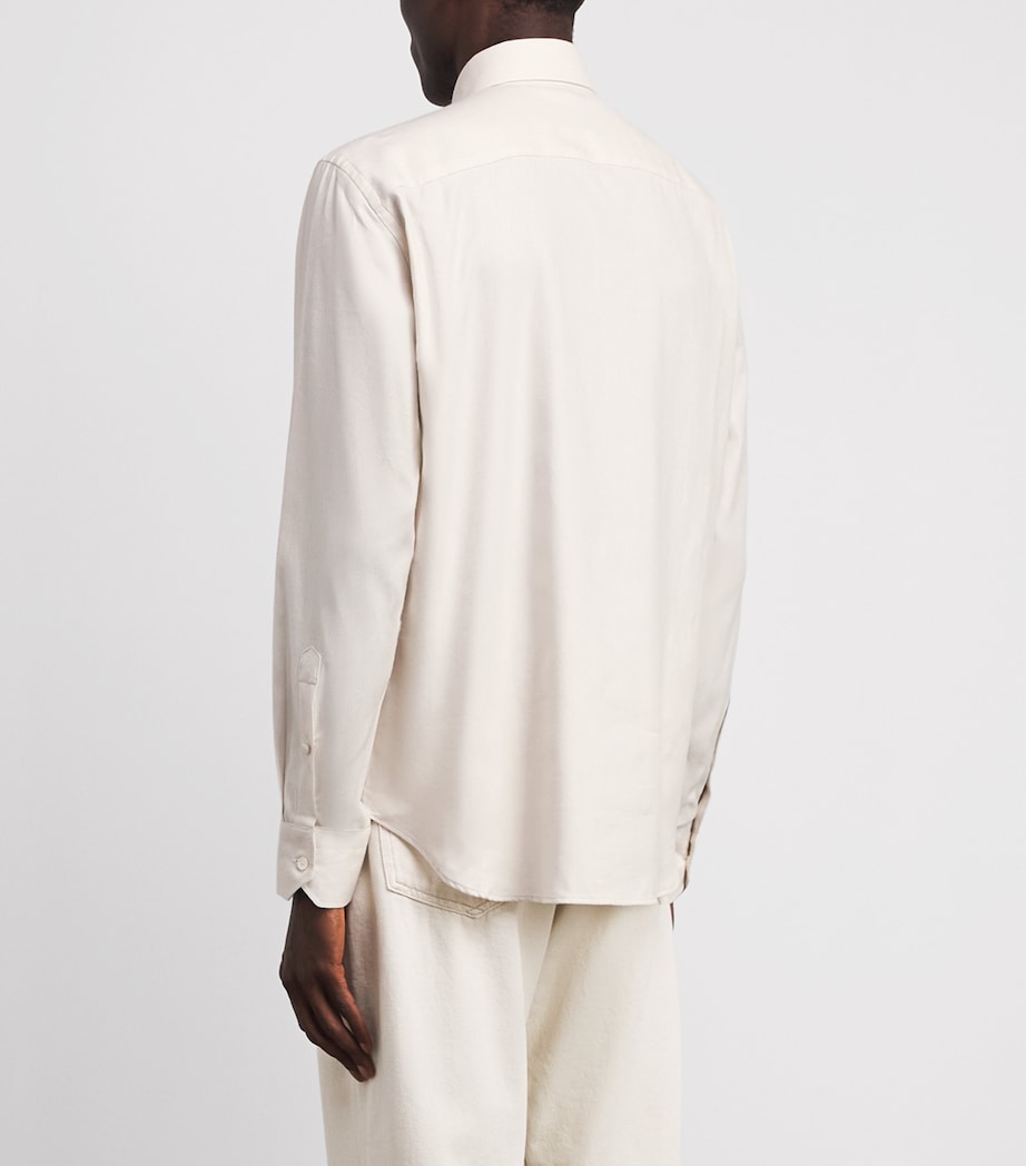 Maurizio Baldassari Mens Cotton-Lyocell Santini Shirt Ivory Image 5
