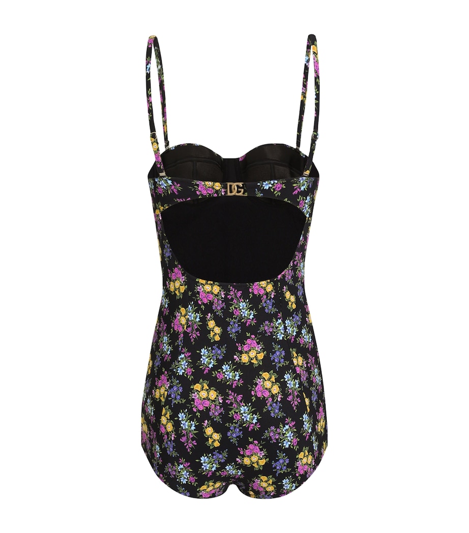 Dolce&Gabbana Womens Floral DG Logo Swimsuit Fior Image 2