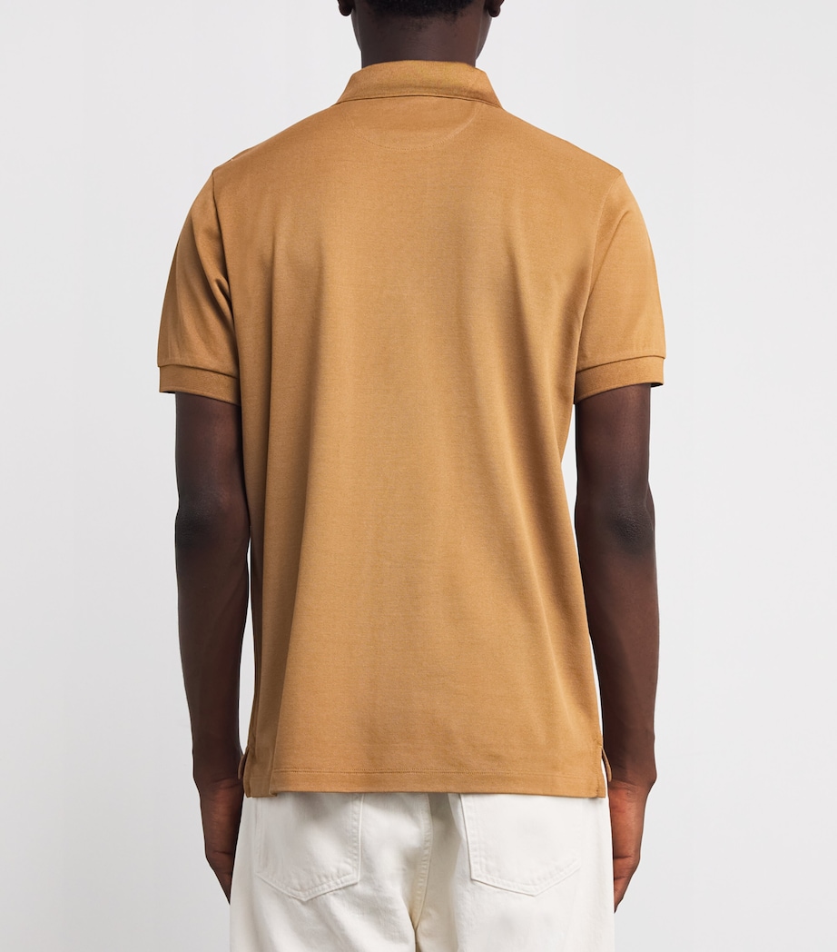 Cotton Artist Stripe Placket Polo Shirt 61_MEDIUM BEIGE Image 4