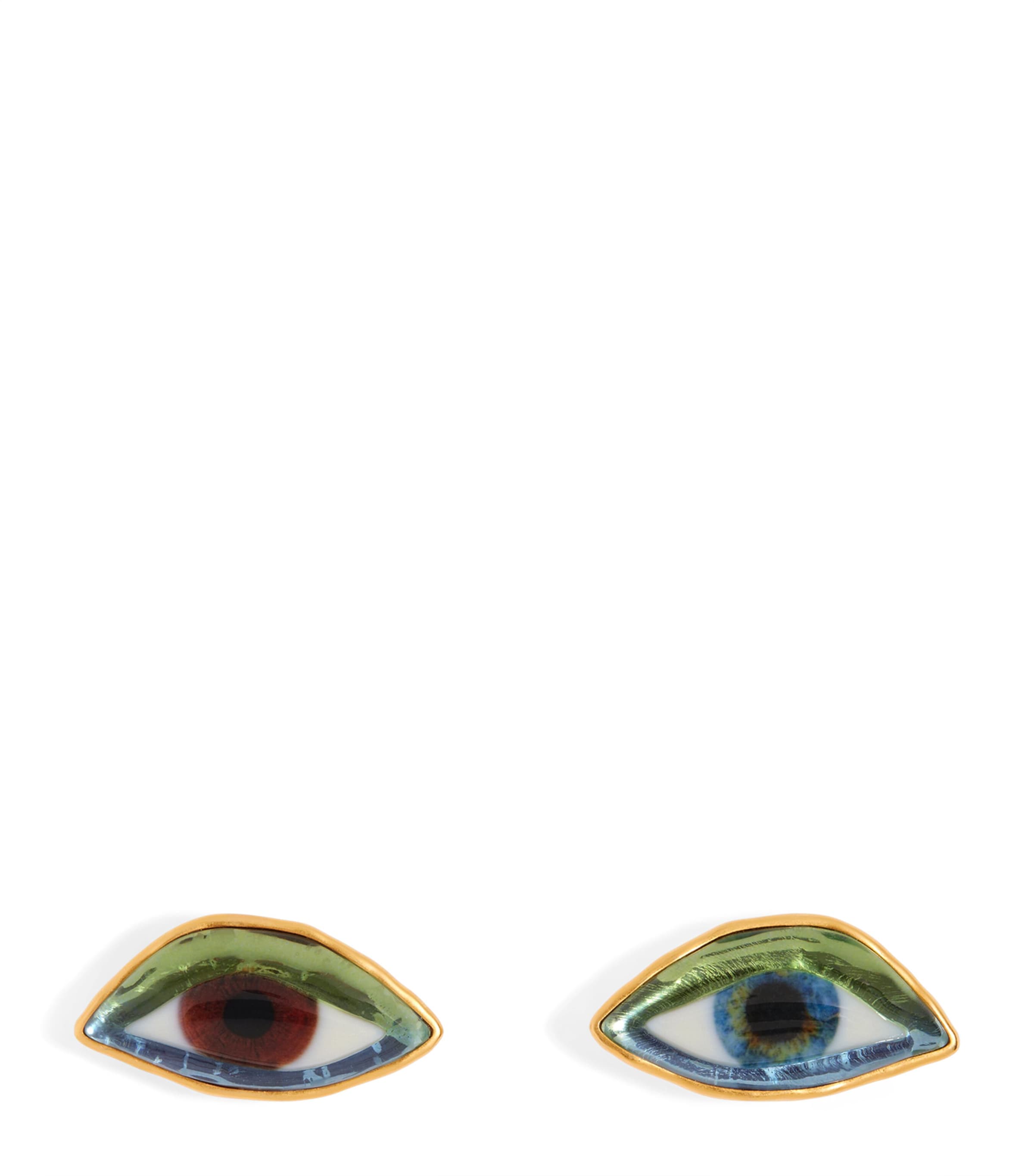 Schiaparelli Eye Earrings In Gold