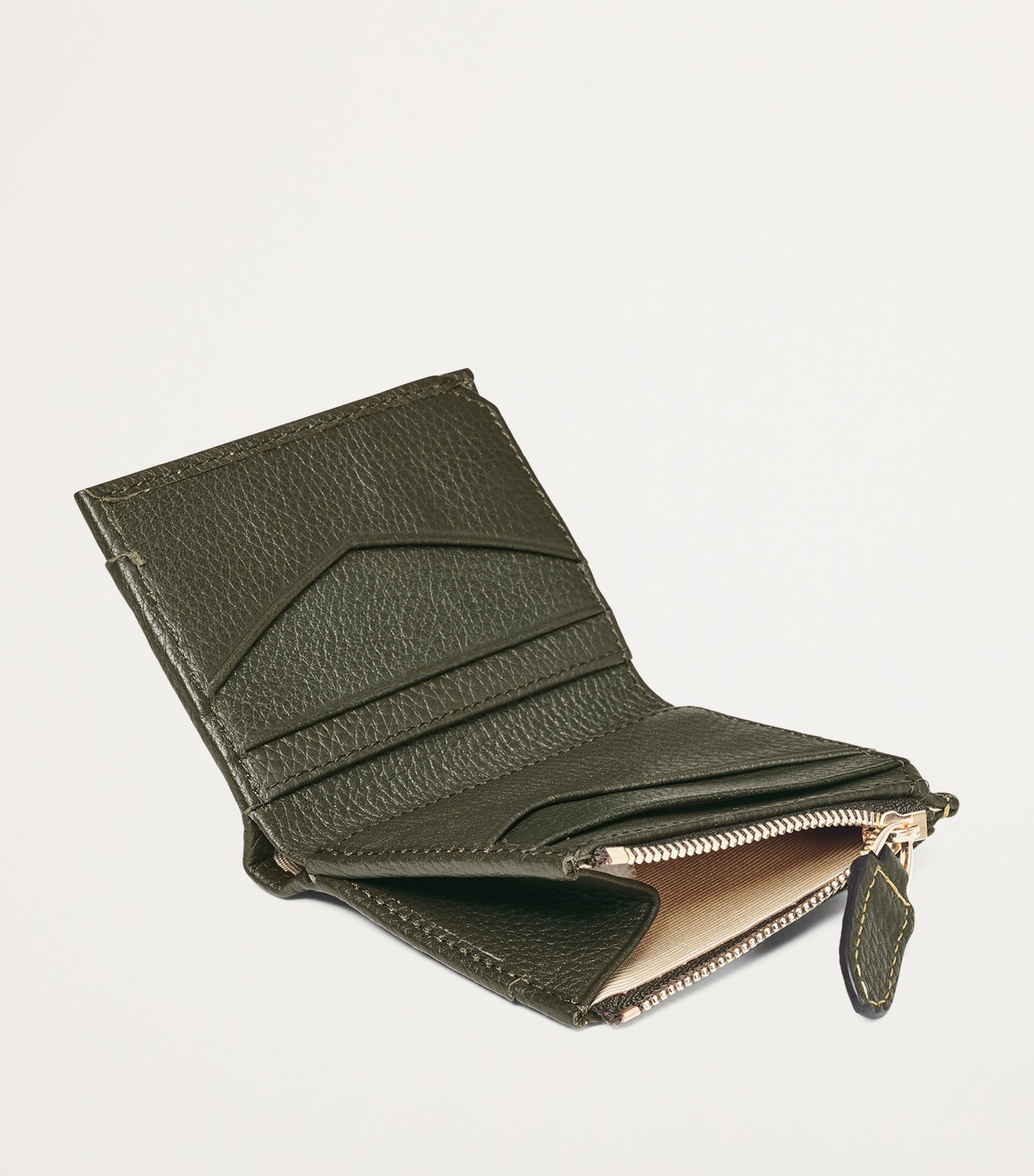 Aspinal Of London Leather Hudson Coin and Card Holder Green Image 5