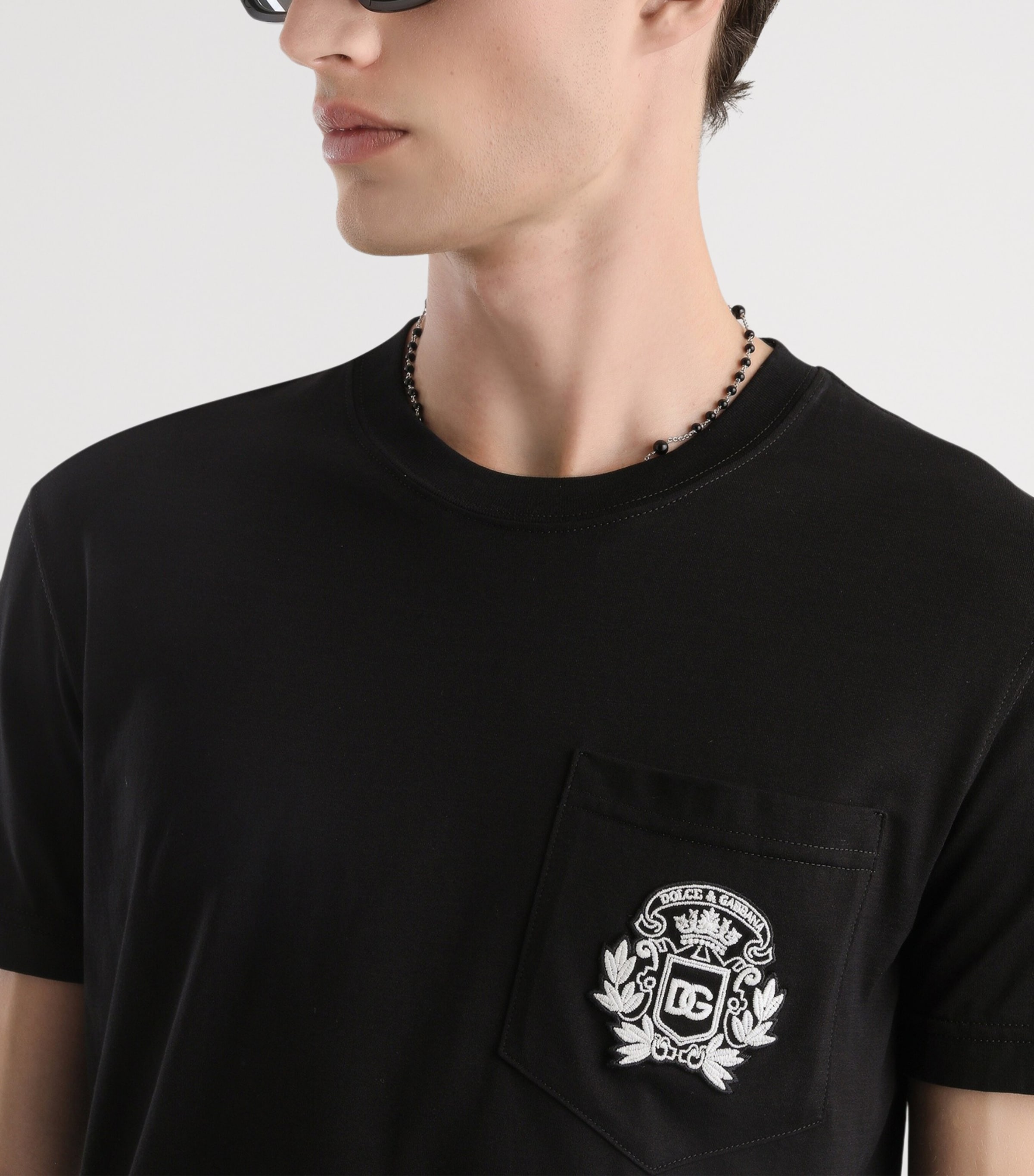 Cotton Embroidered Logo T-Shirt N0000-BLACK Image 2