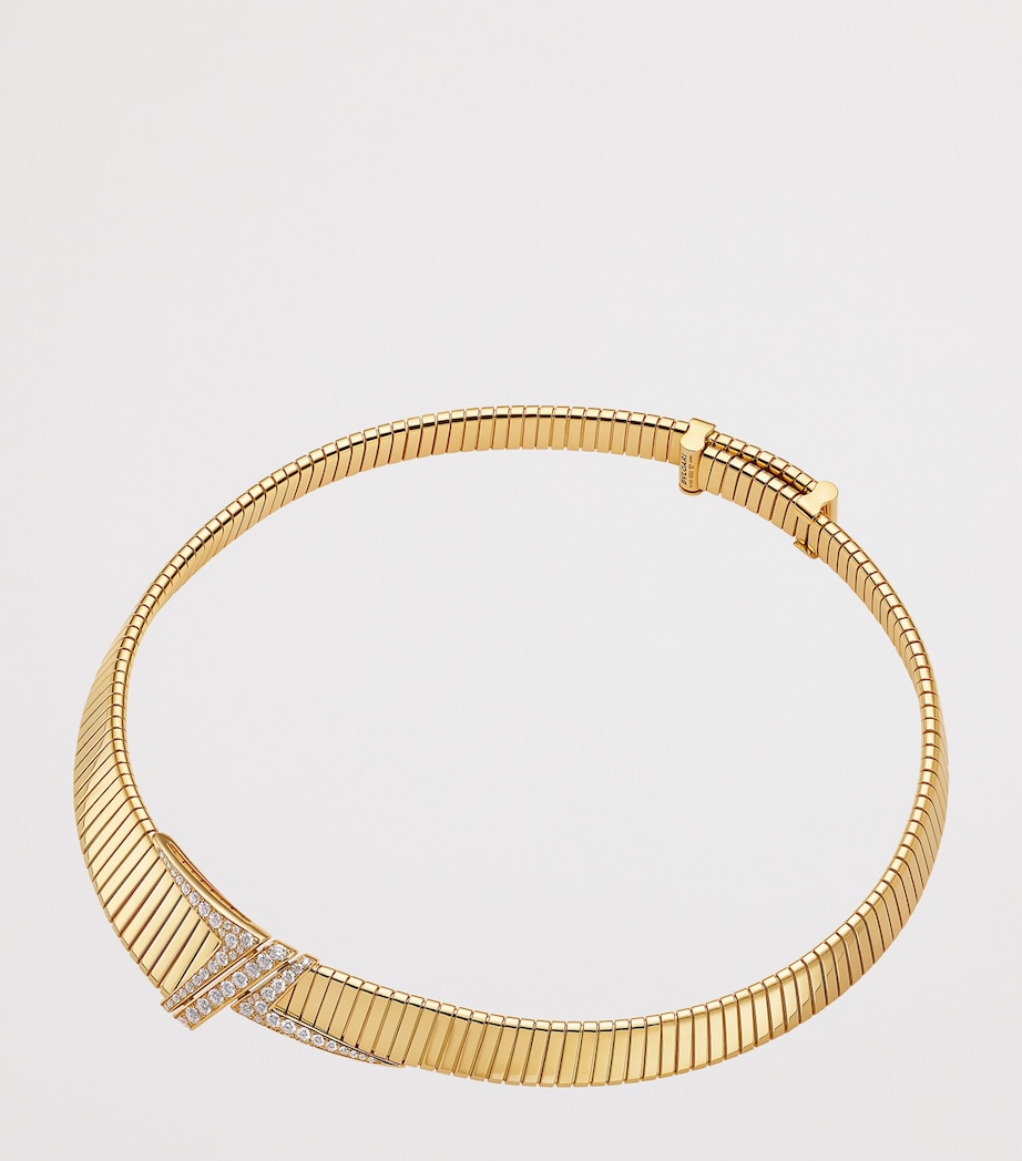 Bvlgari Yellow Gold and Diamond Tubogas Necklace Yellow Gold Image 2