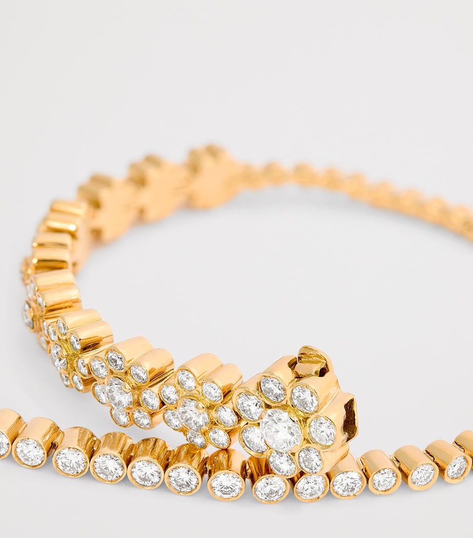 Yellow Gold and Diamond Fleur de Tennis Bracelet YELLOW GOLD Image 4