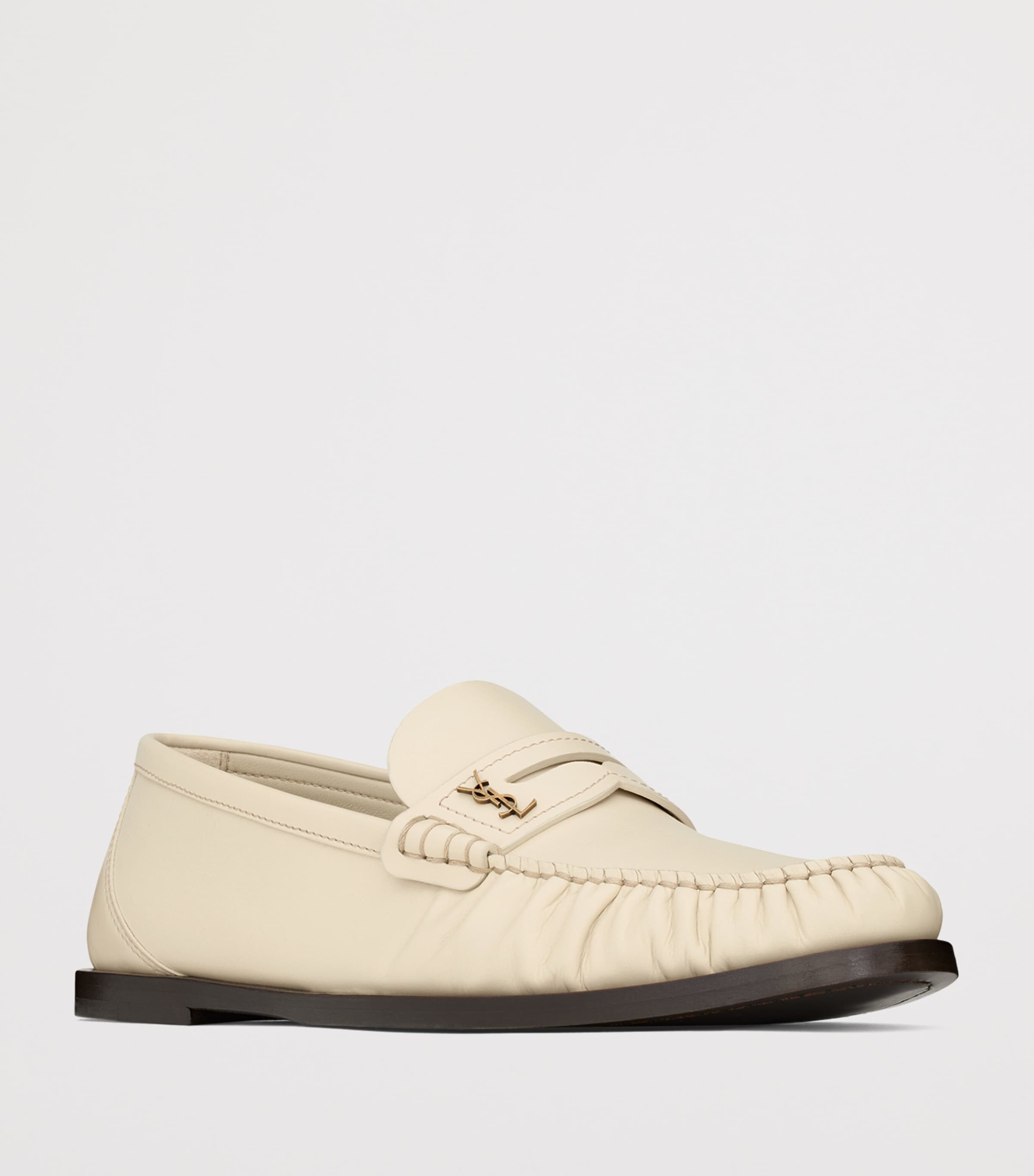 Saint Laurent Leather Laurent Loafers | Harrods UK