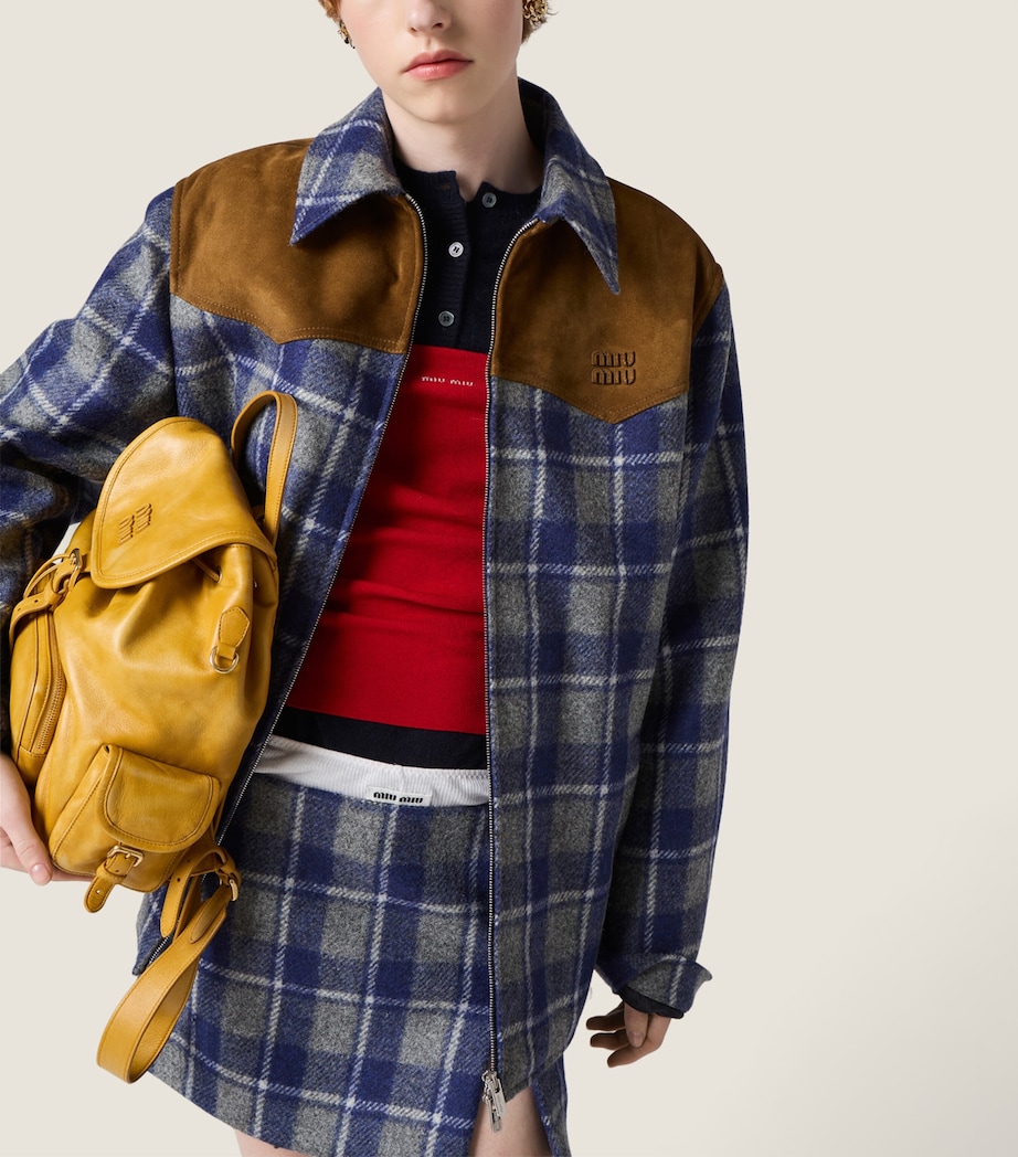 Miu Miu Womens Wool Check Jacket Image 5