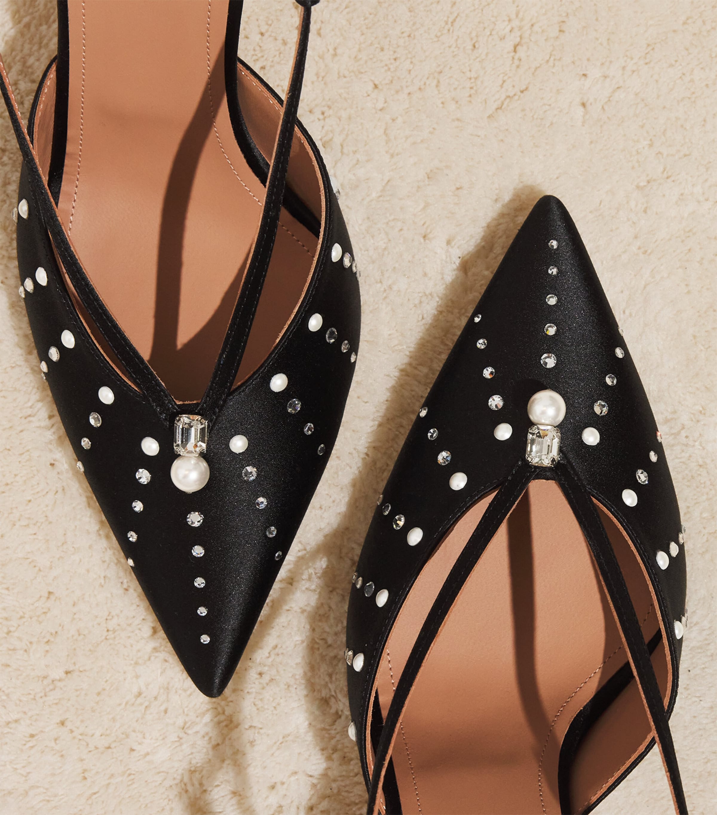 Satin Moore Slingback Pumps 90 BLACK Image 7