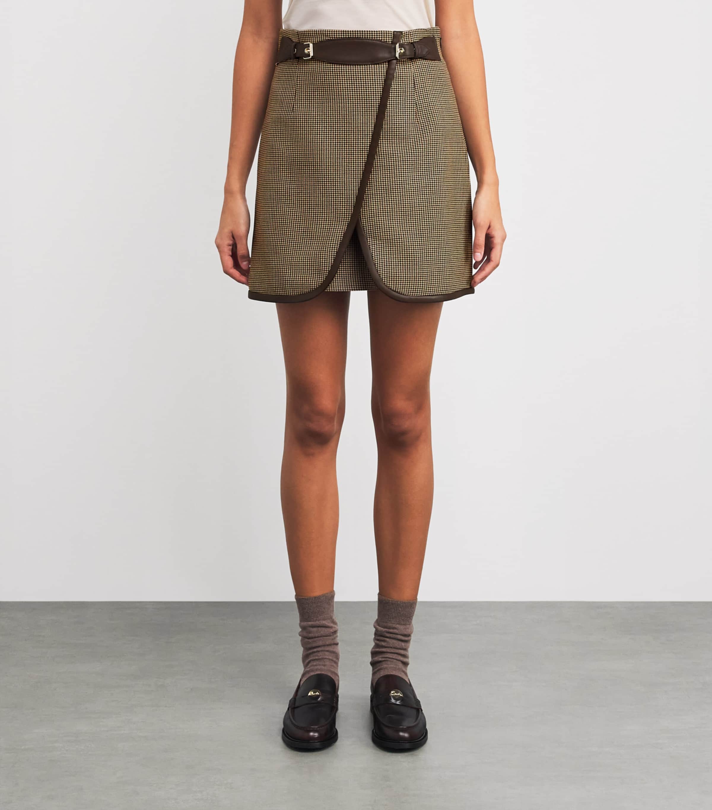 Check Belted Mini Skirt MULTICOLORED Image 3