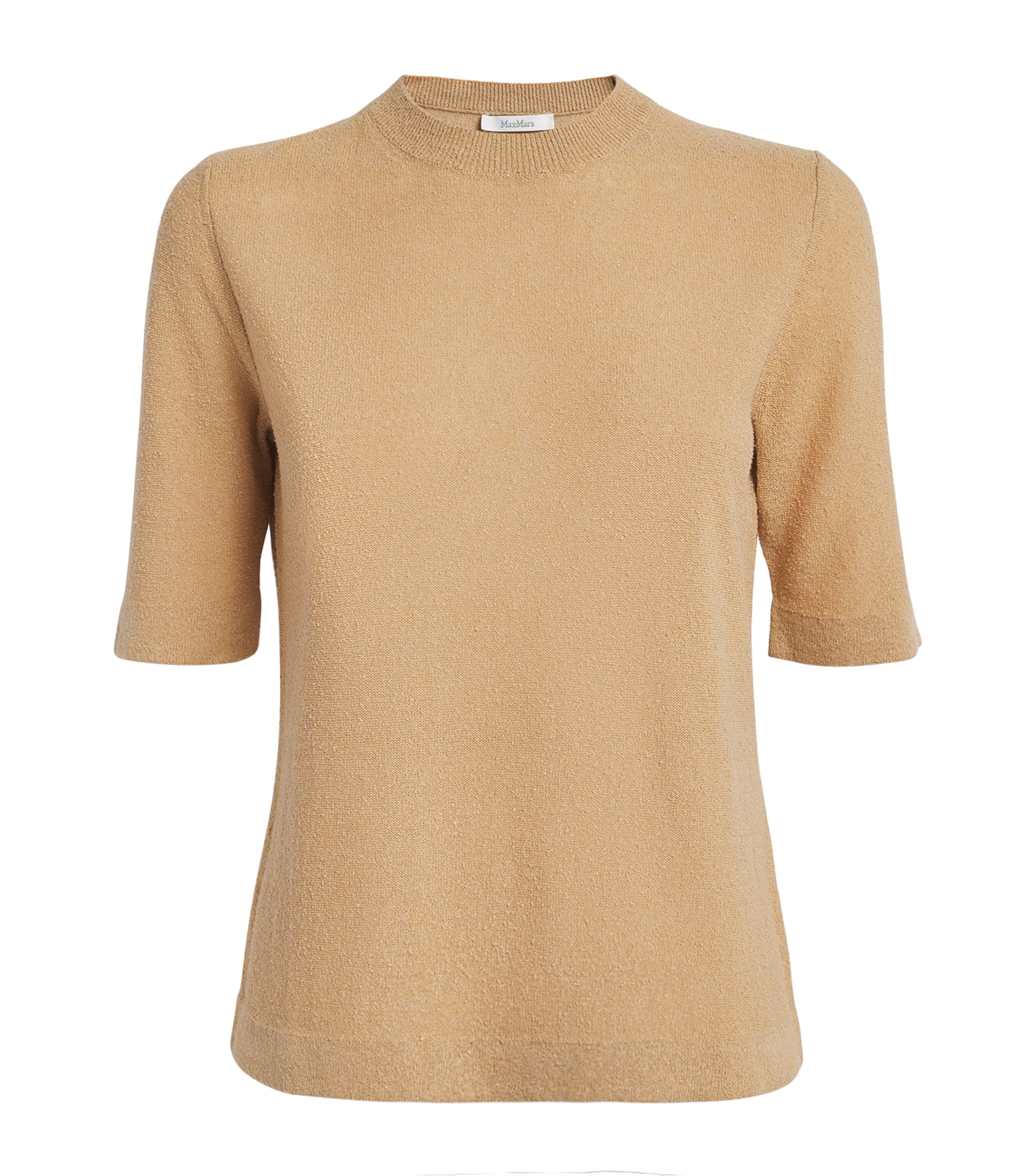 Max Mara Warren Silk And Cashmere Fine Knit Top In Gold