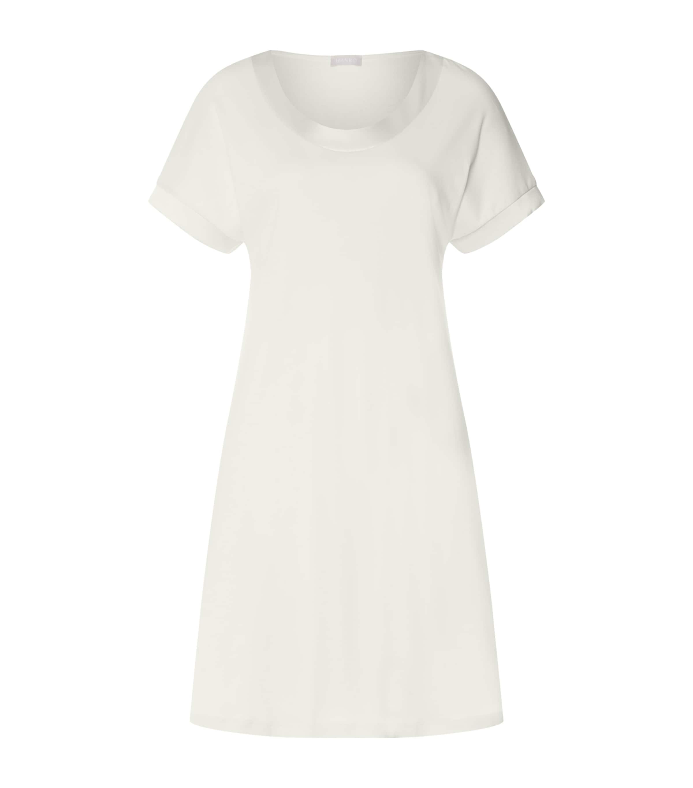 Hanro Womens Cotton Satin-Trim Anilla Nightdress Misty White Image 1
