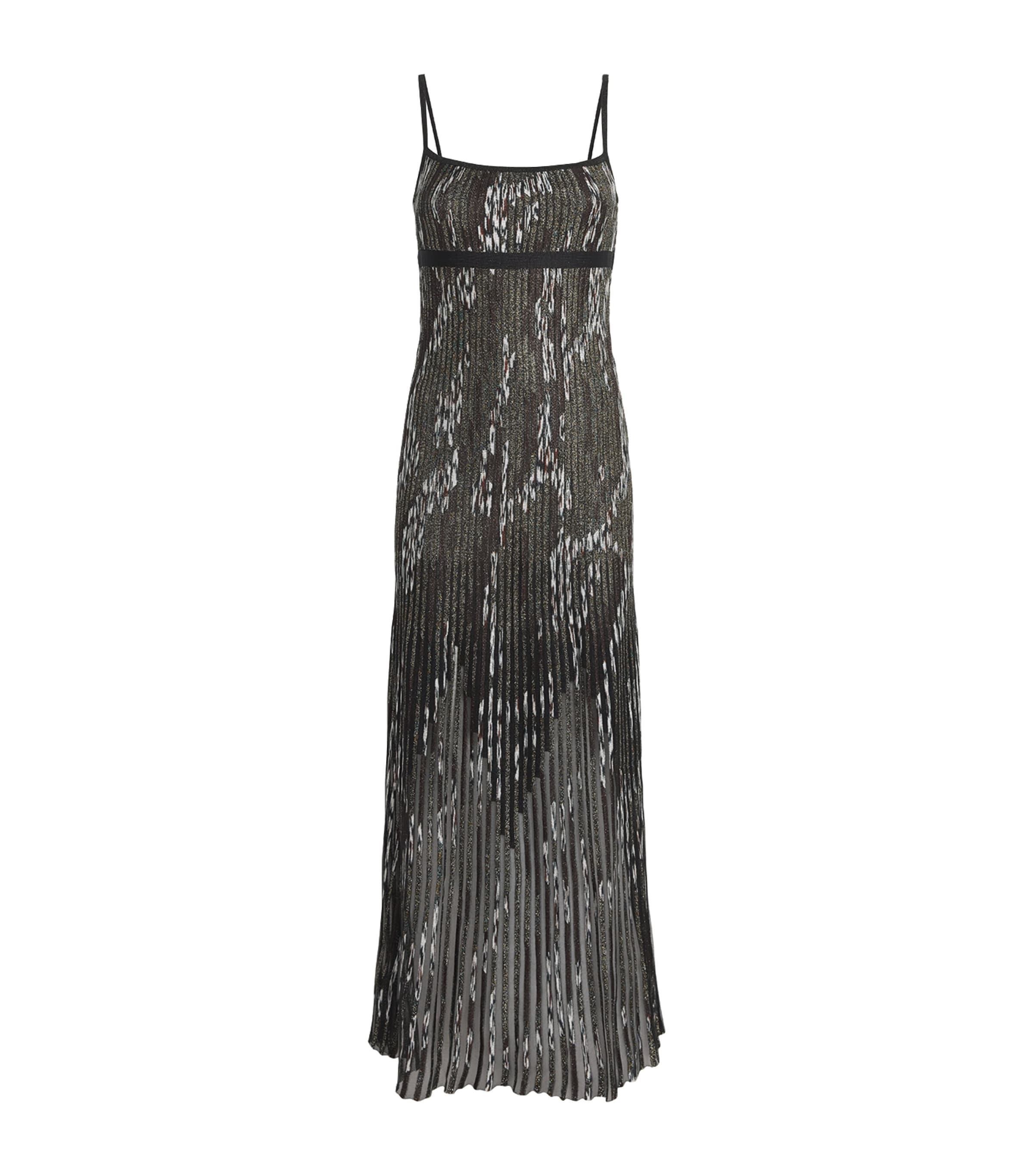 Missoni Metallic Ribbed Maxi Dress In Black