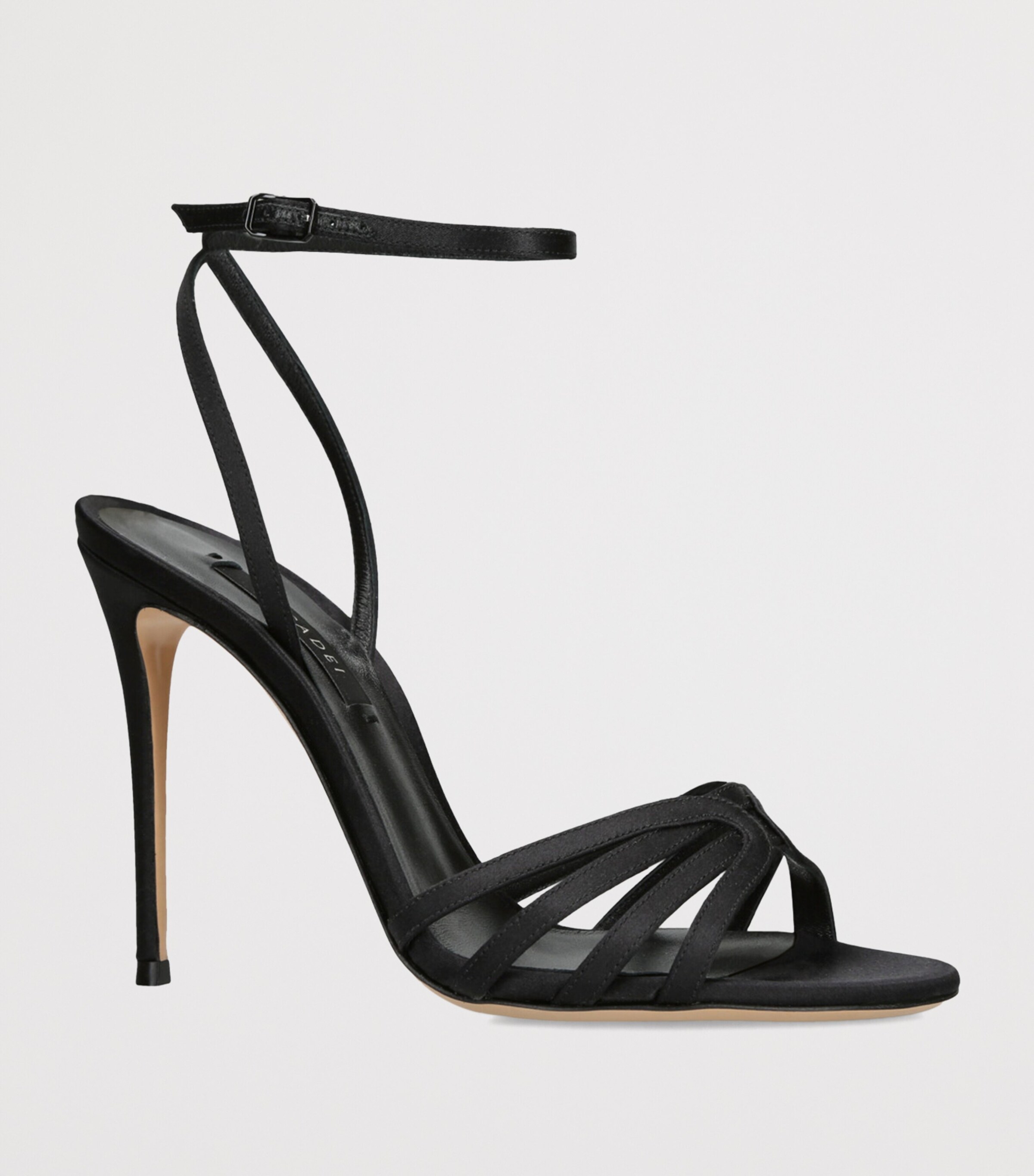Casadei Satin Julia Heeled Sandals 100 Black Image 3