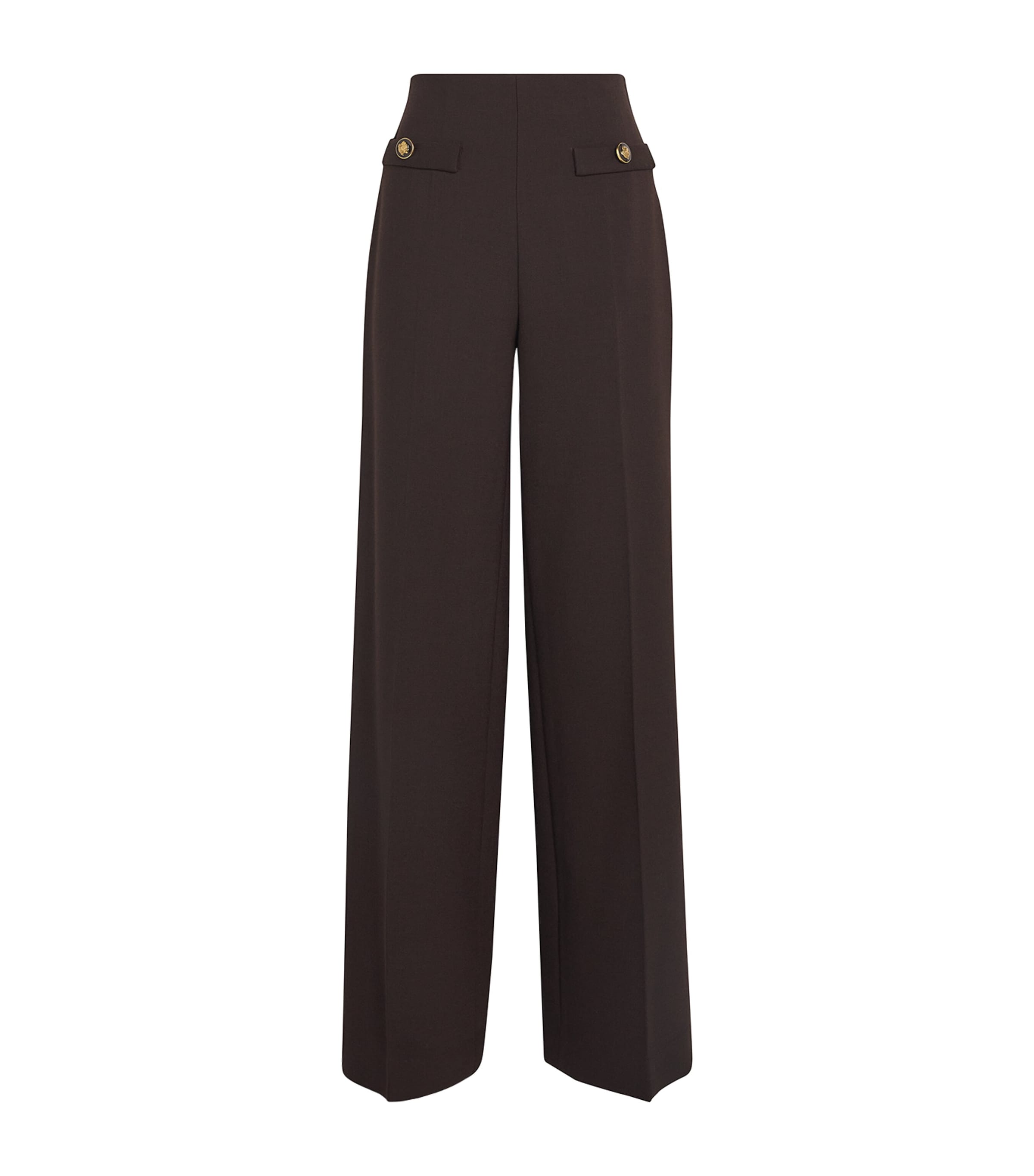 Sandro Womens Brown Flared-leg High-rise Stretch-woven Trousers In Brown